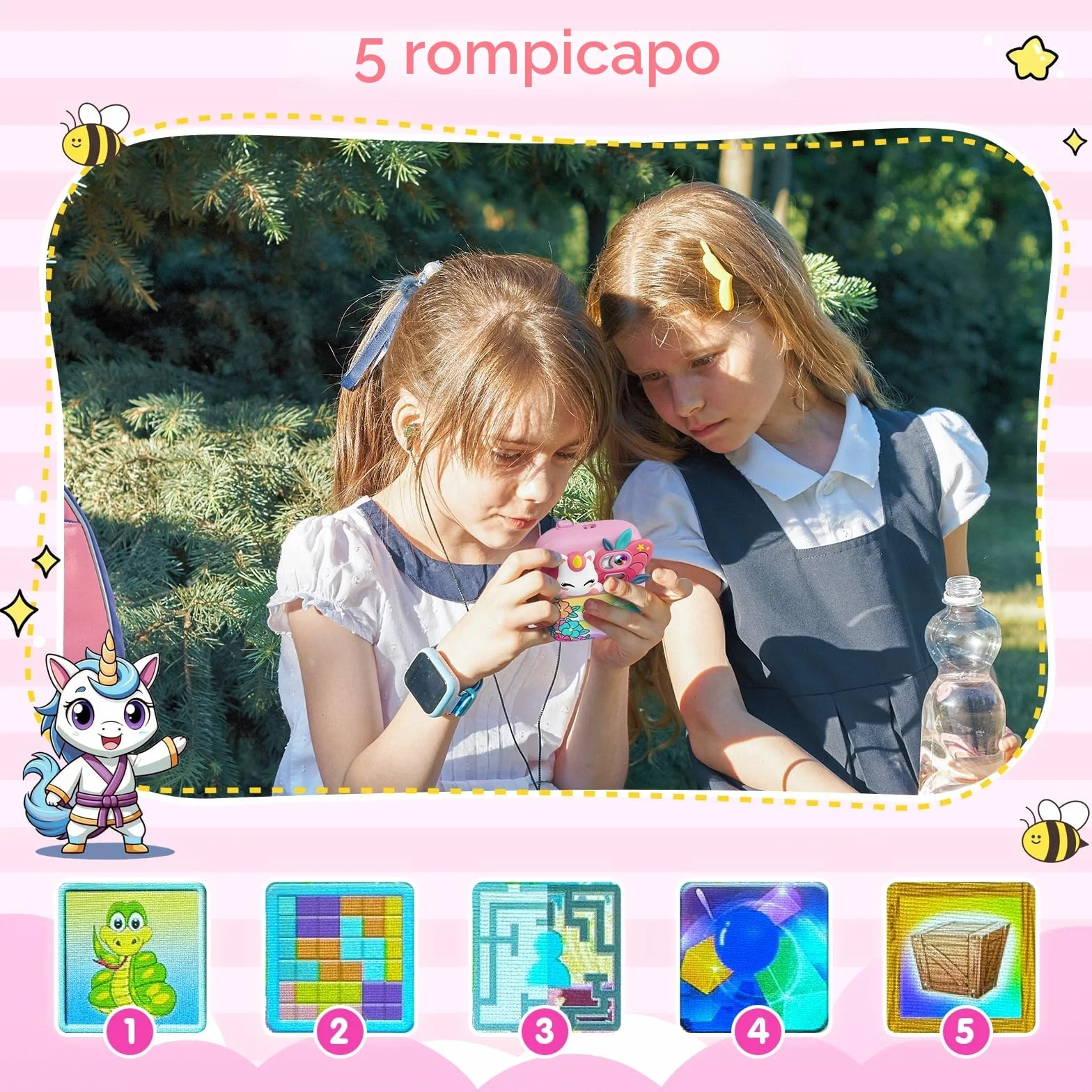 TIATUA Macchina Fotografica Bambini Istantanea, 2.4 Pollici 1080P HD Fotocamera Bambini con 32GB Scheda & Carta da Stampa, Regali per bambini dai 3 ai 12 anni