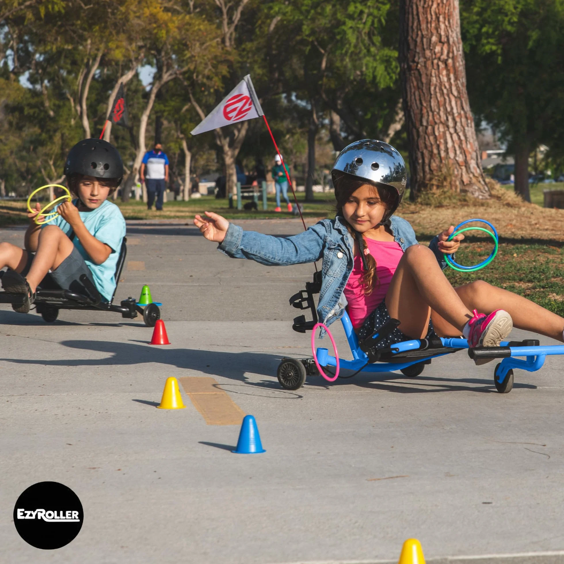 EzyRoller Drifter Pro X veicolo per bambini da 4 a 14 anni triciclo trike scooter a tre ruote veicolo divertente a tre ruote (bla)