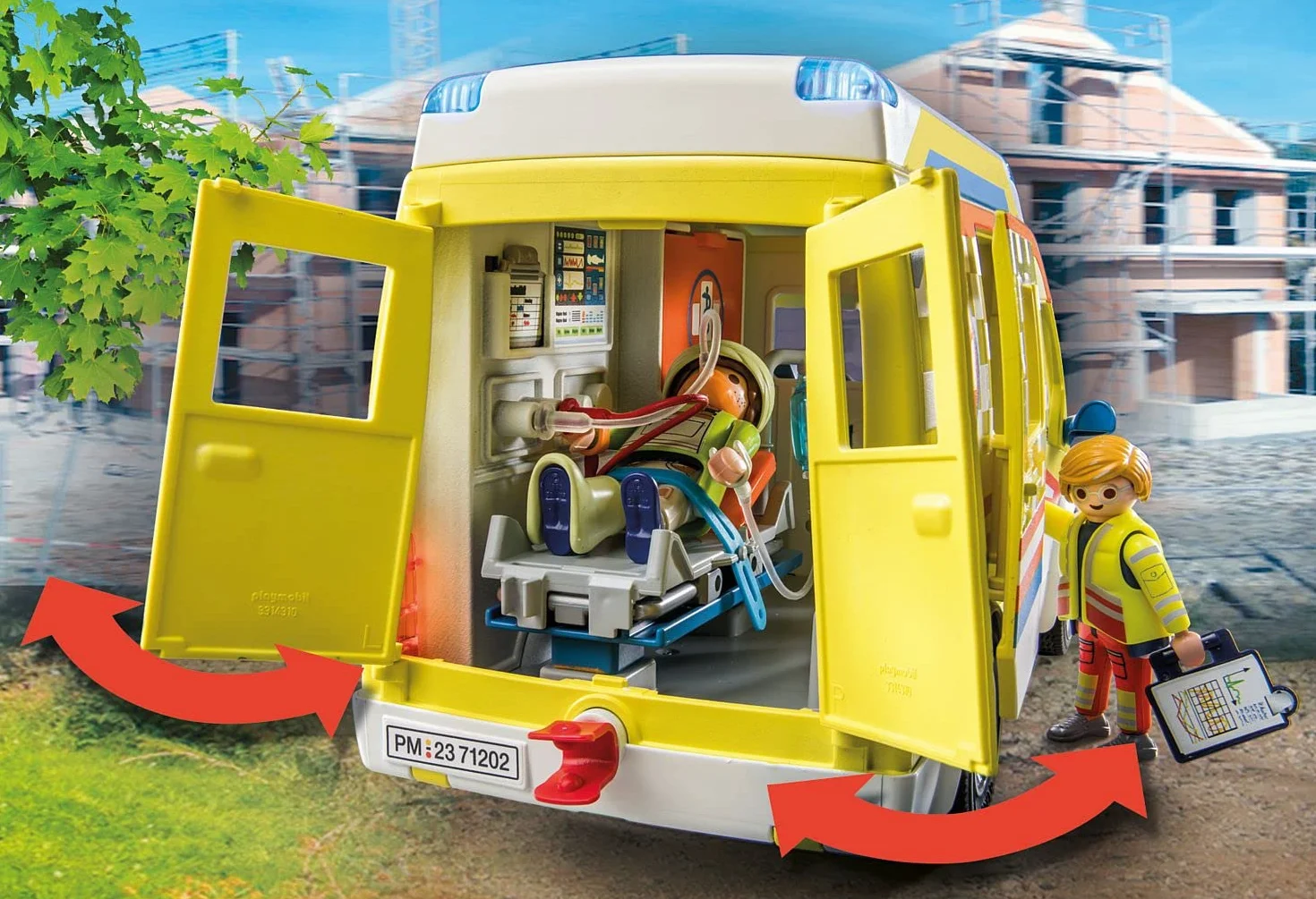PLAYMOBIL City Life 71202 Ambulanza, con luci e Suoni, Giocattolo dai 4 Anni