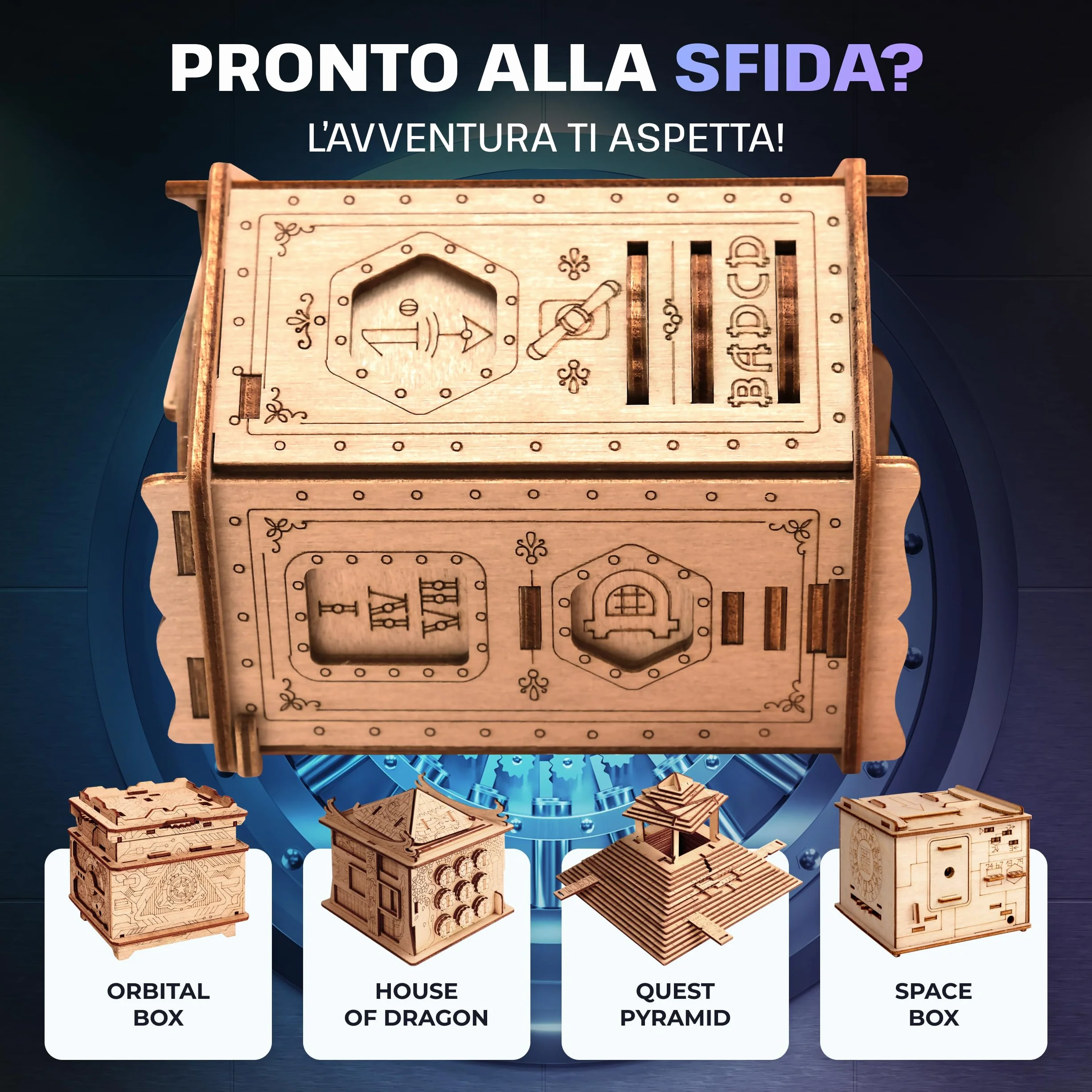 ESC WELT Fort Knox Box PRO - Puzzle 3d in Legno - Pasqua Rompicapo in Legno Difficile - Escape Room Gioco da Tavolo -Scatola Segreta Rompicapo con Scompartimento Nascosto - Giochi di Logica per Adulti