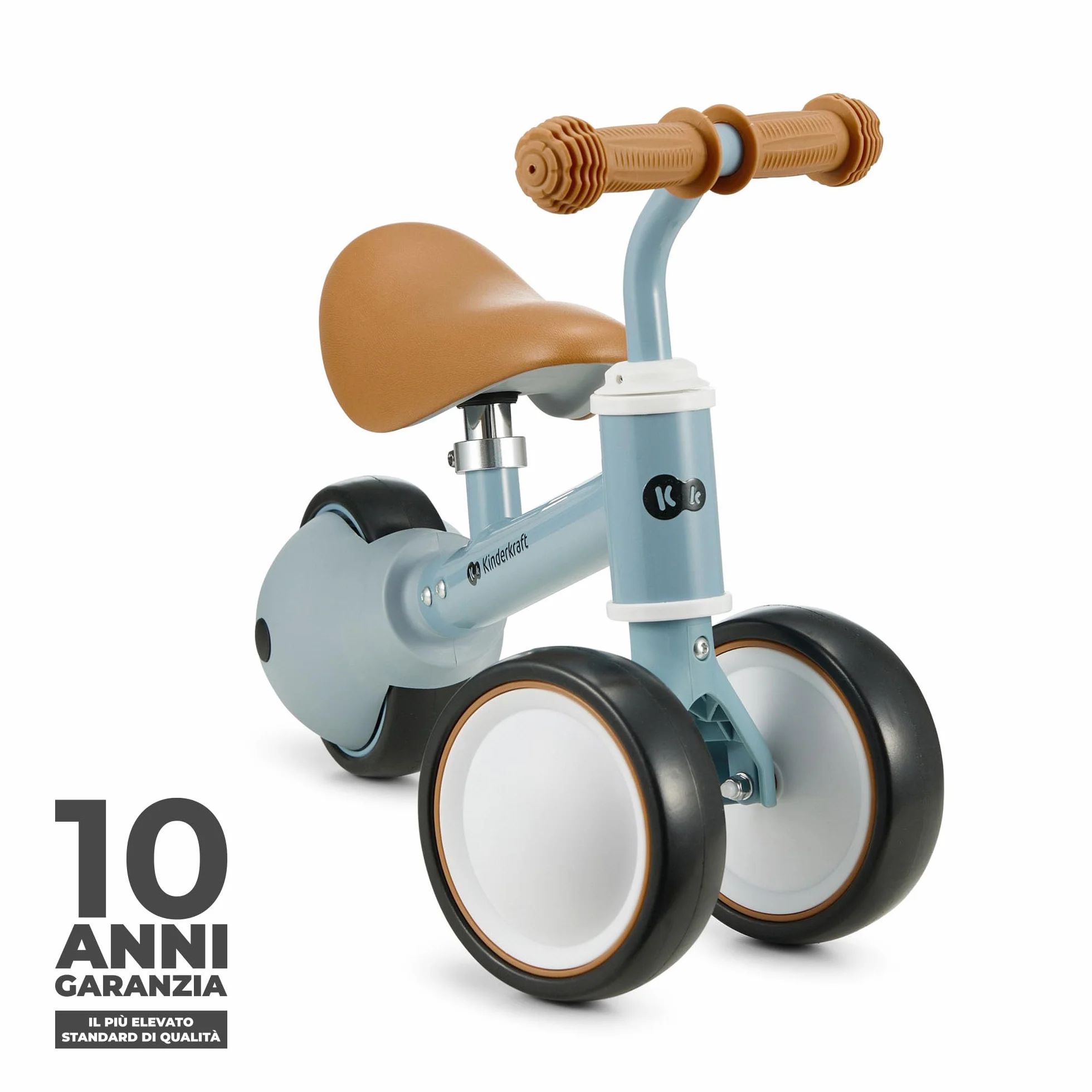 Kinderkraft CUTIE Bici senza Pedali, Bicicletta in Metallo, Sella Regolabile, Leggero Triciclo, da 1 Anno, Blu
