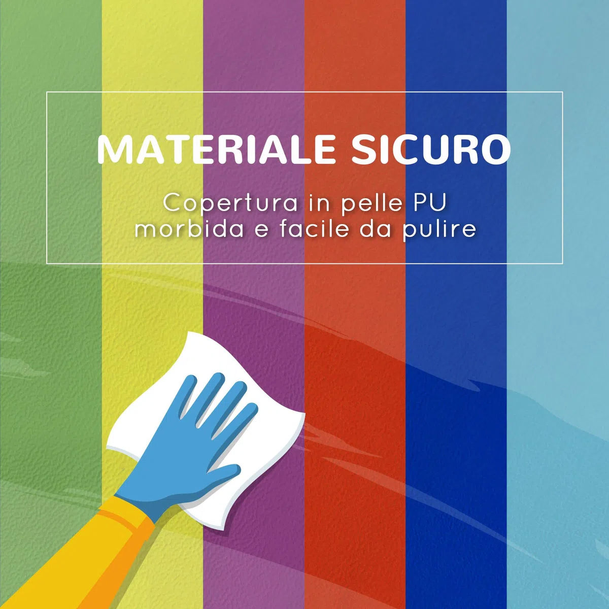 HOMCOM Set di 11 Blocchi Morbidi in Schiuma e PU per Bambini 1-3 Anni, Giocattoli per Arrampicata Multicolore