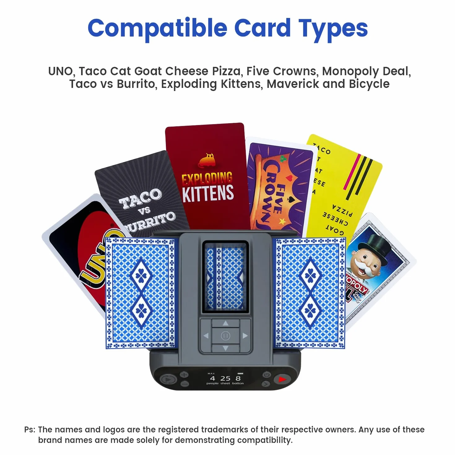 ShuffleBox G1 Pro Automatico Mescolatori di carte e commerciante di Carte 2 in 1,Ultra silenzioso, ricaricabile,Collabora con UNO, Five Crowns, Monopoly Deal, Bicycle and Maverick Cards (Nero)