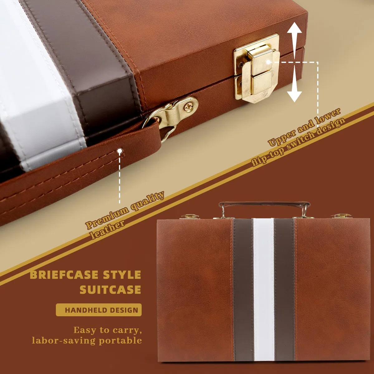 Backgammon, Set da viaggio in legno con custodia in pelle di alta qualità, Portatile, 2 giocatori, Età: 8+, Per tutte le età