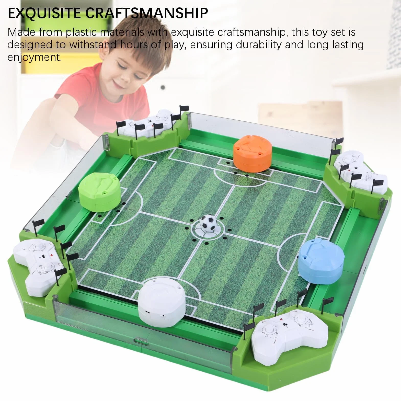 Chrees Gioco di Calcio Balilla Telecomandato, Gioco da Tavolo di Calcio da Tavolo con 2 Telecomandi per Feste in Famiglia per Bambini, Sportivo Interattivo Educativo per la Casa