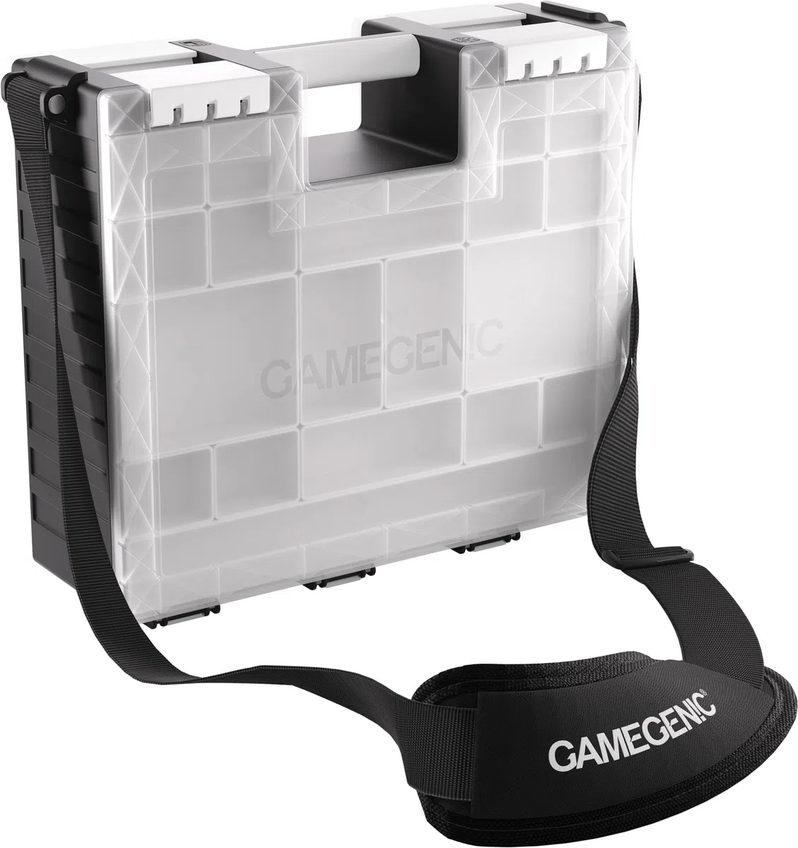 Game Castle Valigetta tutto in uno a doppia faccia 19 vassoi rimovibili 5 misure nero bianco trasparente