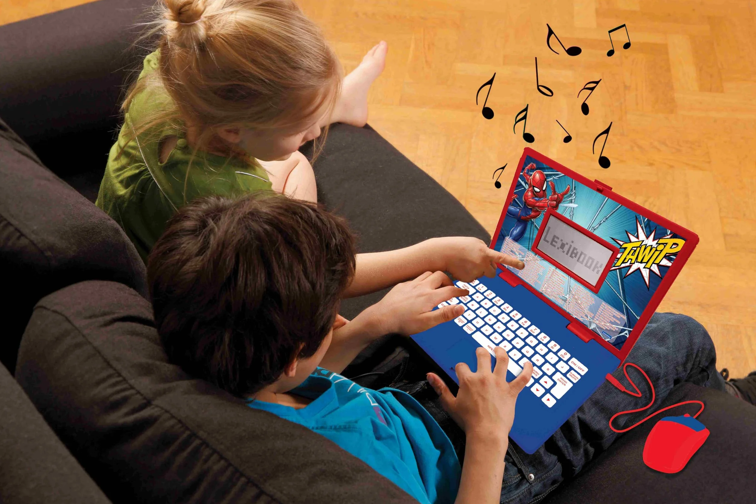 Lexibook - Spider-Man Computer Portatile educativo bilingue Italiano/Inglese - 124 attività per Un apprendimento Divertente e interattivo - Matematica, logica, Musica, Orologio - JC598SPi5LXB