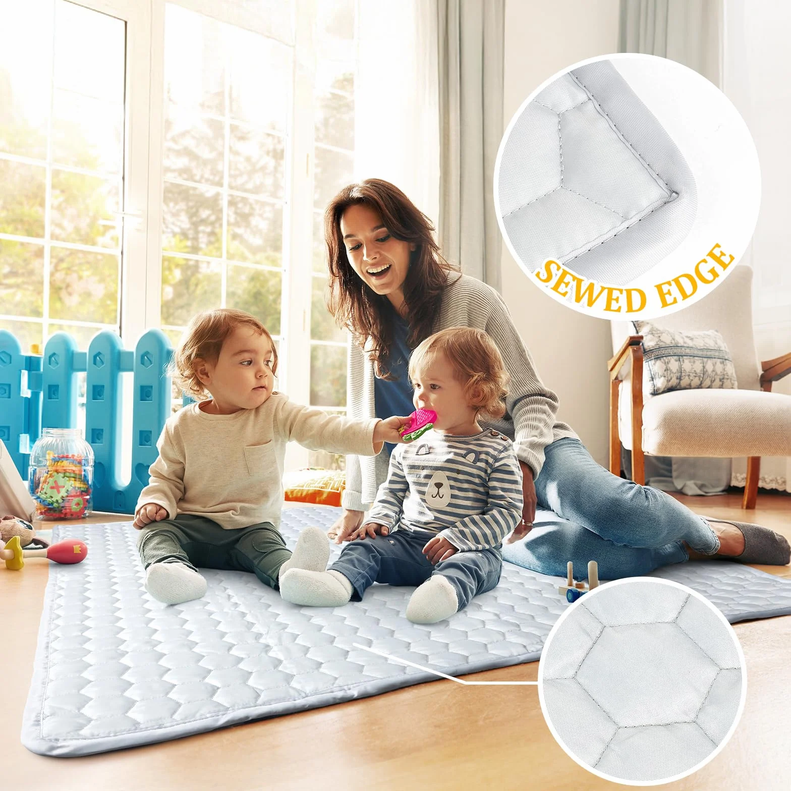 Piattaforma Gioco Bambini Pieghevole 127×127cm: Interna/Esterna – Borsa Trasporto, 20 Palle, 4 Anelli + Canestro, Tappeto Spuma