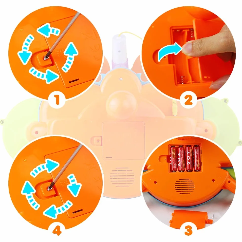 Giochi Bambini 1 Anno Batteria Bambini - Strumenti Musicali Giocattoli Bambino 1 Anno Tamburo Elettronico con Filastrocche e Luci Gioco Bambino Idea Regalo bimbo 1 2 Anno Anni