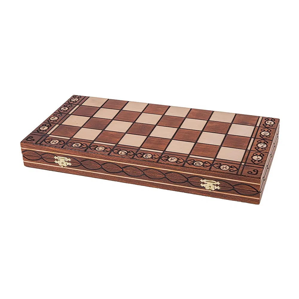Scacchi in Legno SENATORE 41x41 cm Scacchiera Pezzi Appesantiti