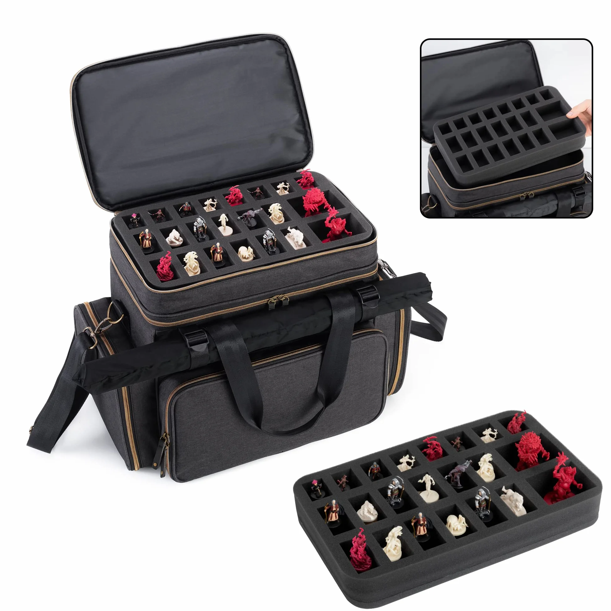 Trunab Borsa DND per RPG Adventure's Travel, Borsa per Battle Mat Compatibile con Dungeons and Dragons, Grande Capacità Adatto per Handbooks Libri di Regole, da ecc
