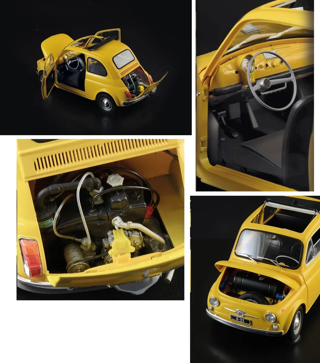 Italeri 4715 1:12 FIAT 500 F Upgraded Edition – modellismo, kit da costruzione, modellismo da pavimento, fai da te, hobby, incollaggio, kit in plastica, fedele ai dettagli, non verniciato