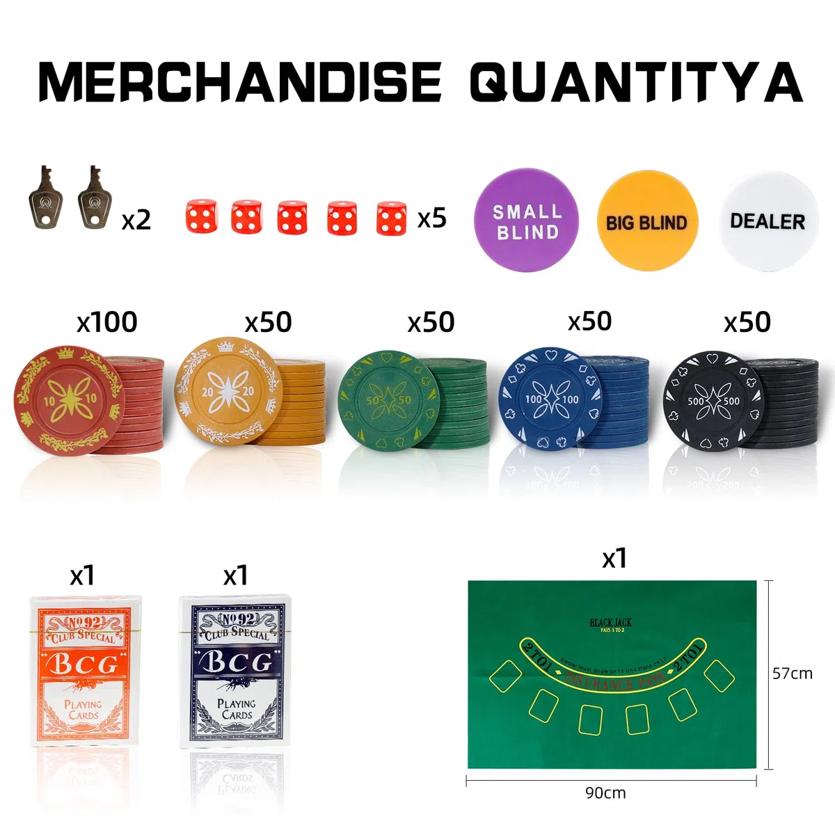 Set da Poker 300/500 Chips di Stampa in Plastica,Valigetta Poker Professionale in Alluminio con mazzi di Carte,Dadi,Pulsante Dealer