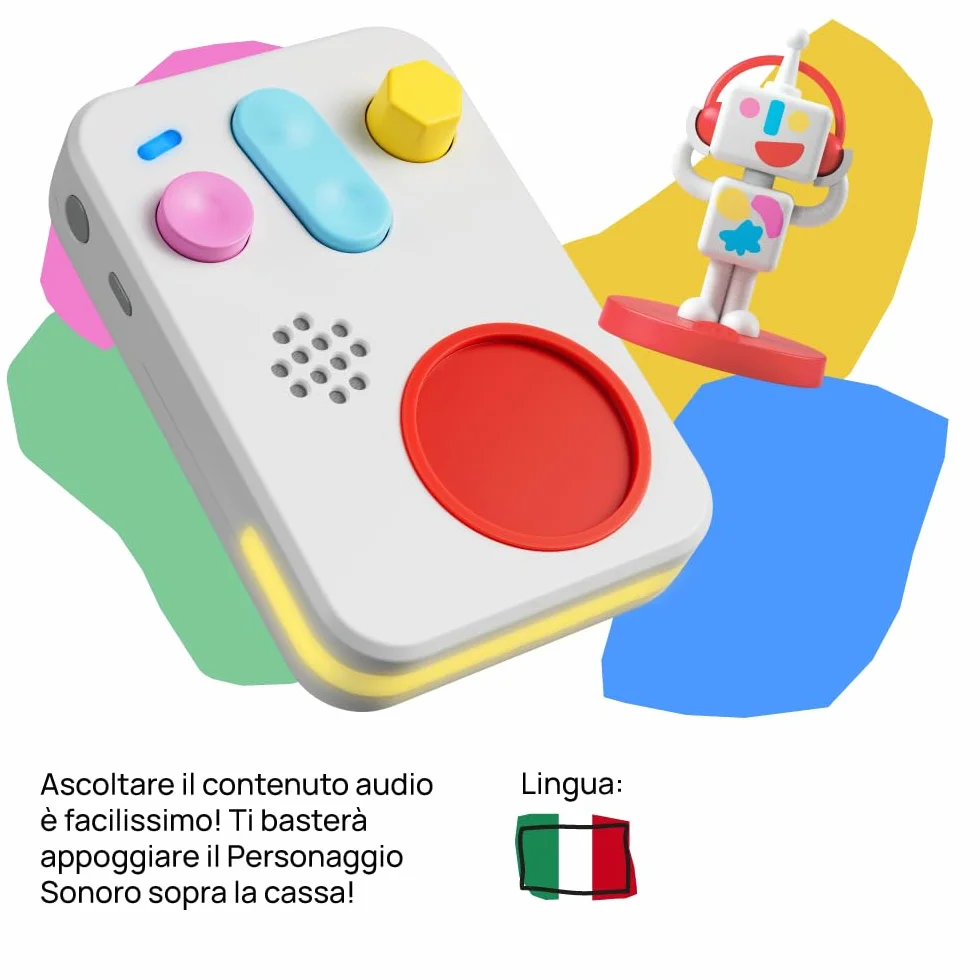 FABA+ Raccontastorie Interattivo per Bambini 0-10 Anni, Cassa Audio con Personaggio Sonoro Faba•Me, Luce Notturna, Gioco Educativo Musicale, Versione Italiana