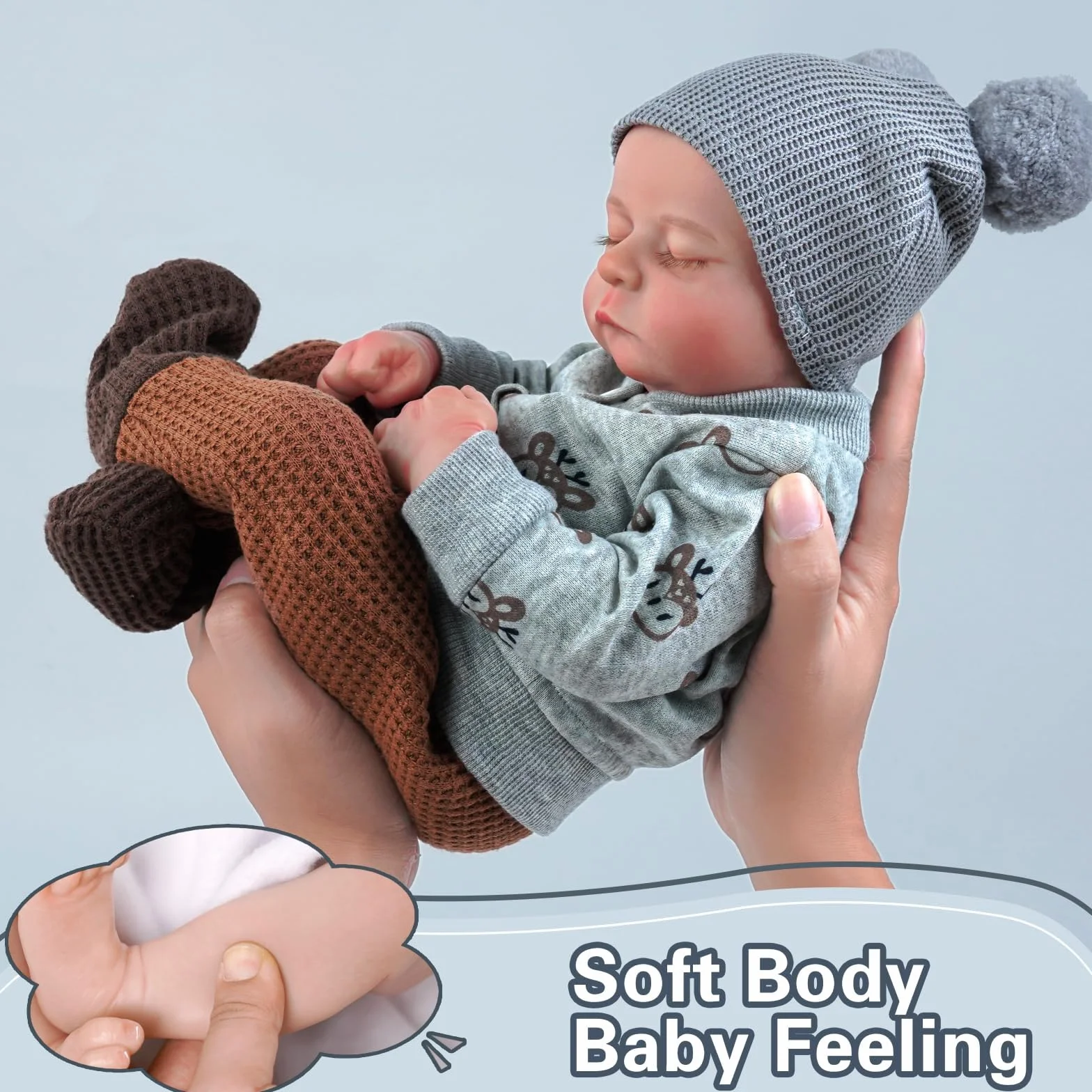 JIZHI Reborn Maschio - 20 pollici Realistico corpo Completo in Vinile Anatomicamente Corretto Bambole per Bambini con Accessori dai 3 Anni in su