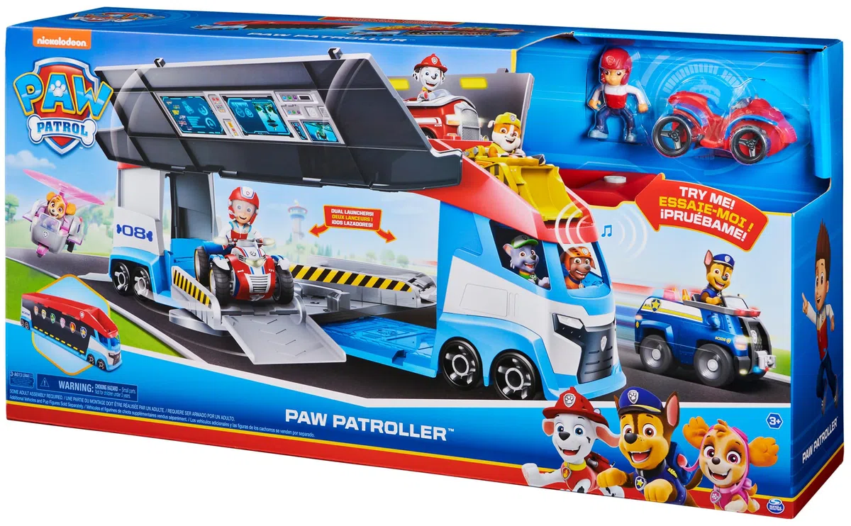 Paw Patrol Paw Patroller Deluxe Veicolo Trasformabile con 2 Lanciatori Ryder e Quad 3+ Anni
