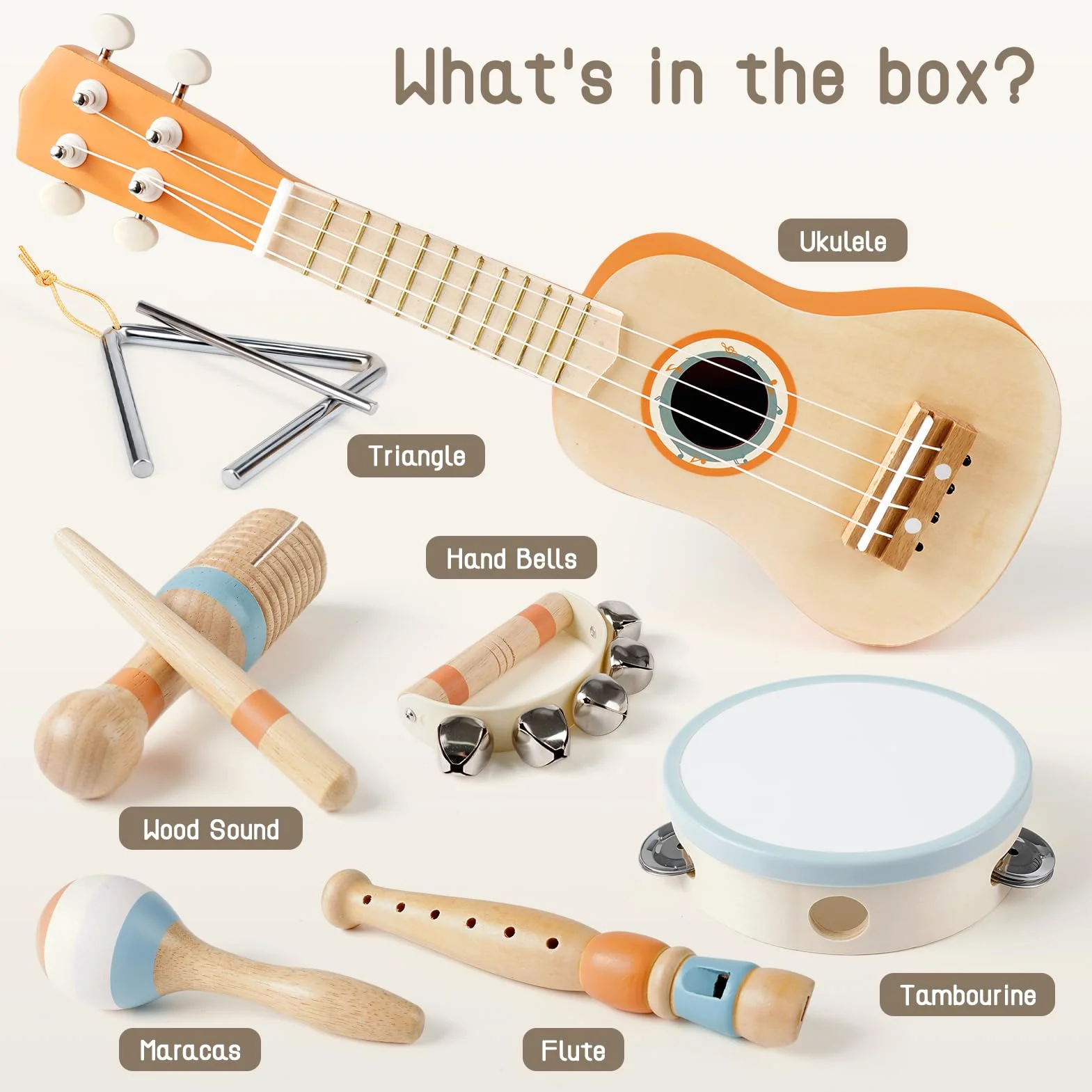 Chitarra per Bambini, Strumenti Musicali Bambini Giochi in Legno Giochi Montessori 2 3 4 Anni Regalo Bambina Bimbo