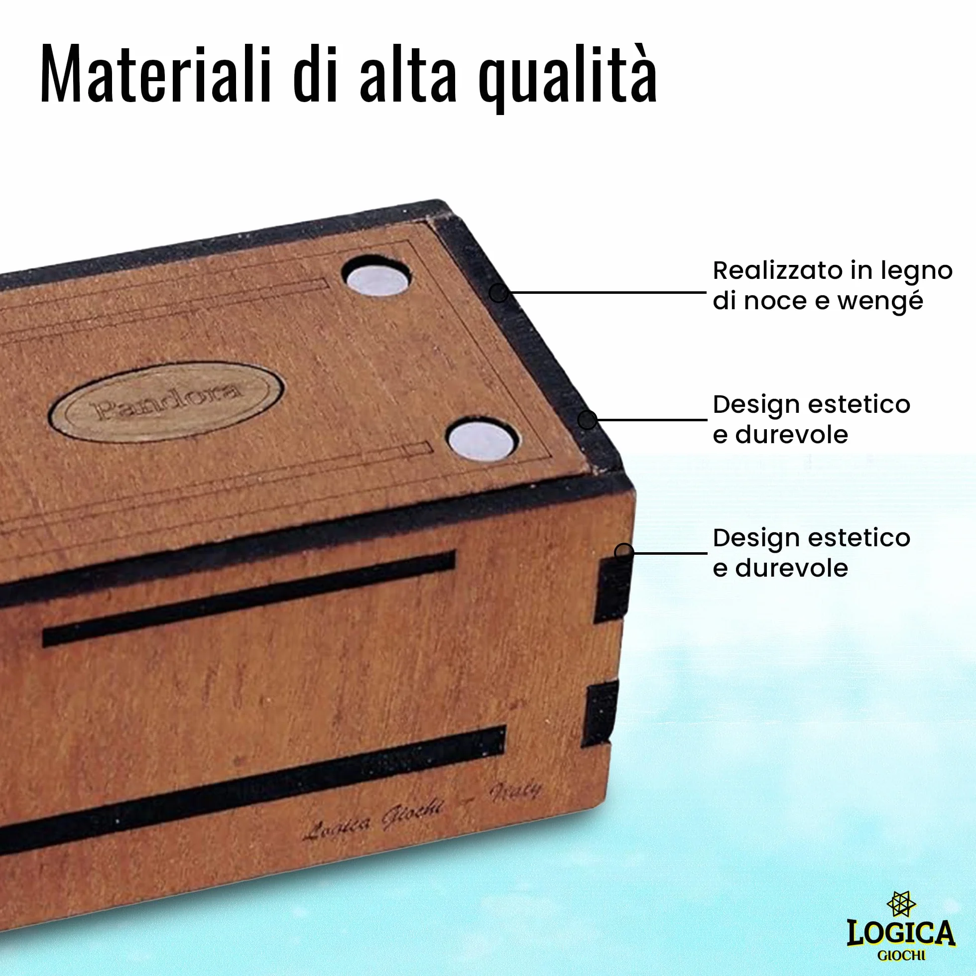 Logica Giochi - Pandora Box - Lo Scrigno Segreto - Puzzle in legno - Cofanetto segreto - Difficoltà 5/6 Incredibile - Collezione Leonardo