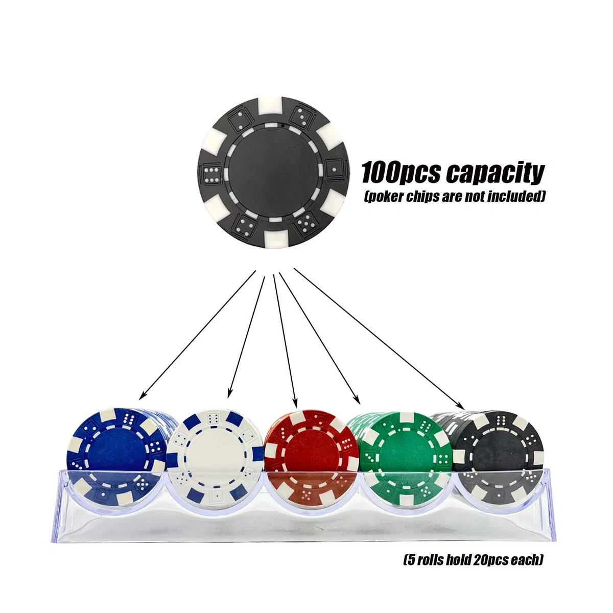 SEETOOOGAMES Acrilico Trasparente Poker Chip Rack