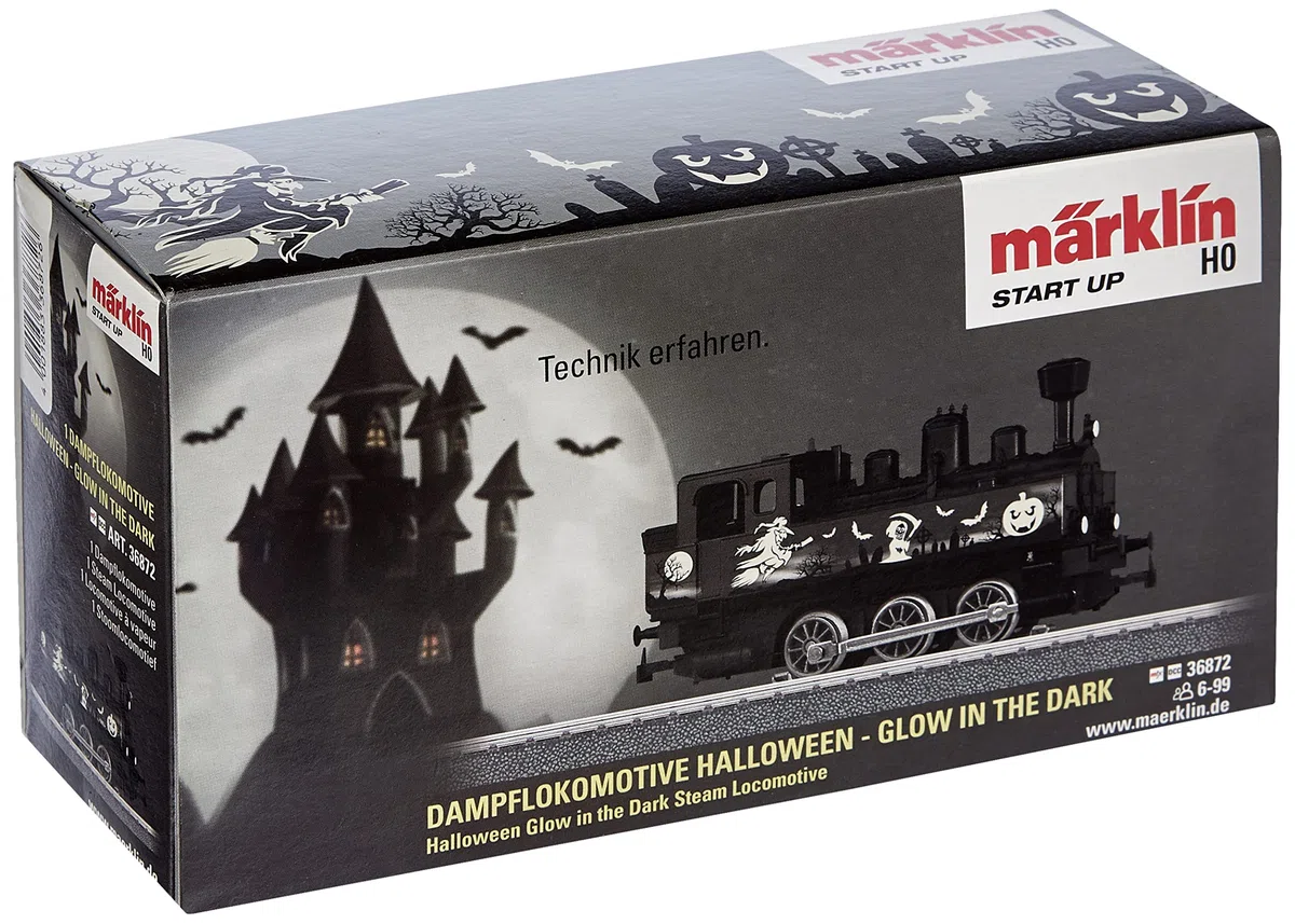 Märklin start up 36872 - Locomotiva a Vapore per Halloween, Glow in The Dark