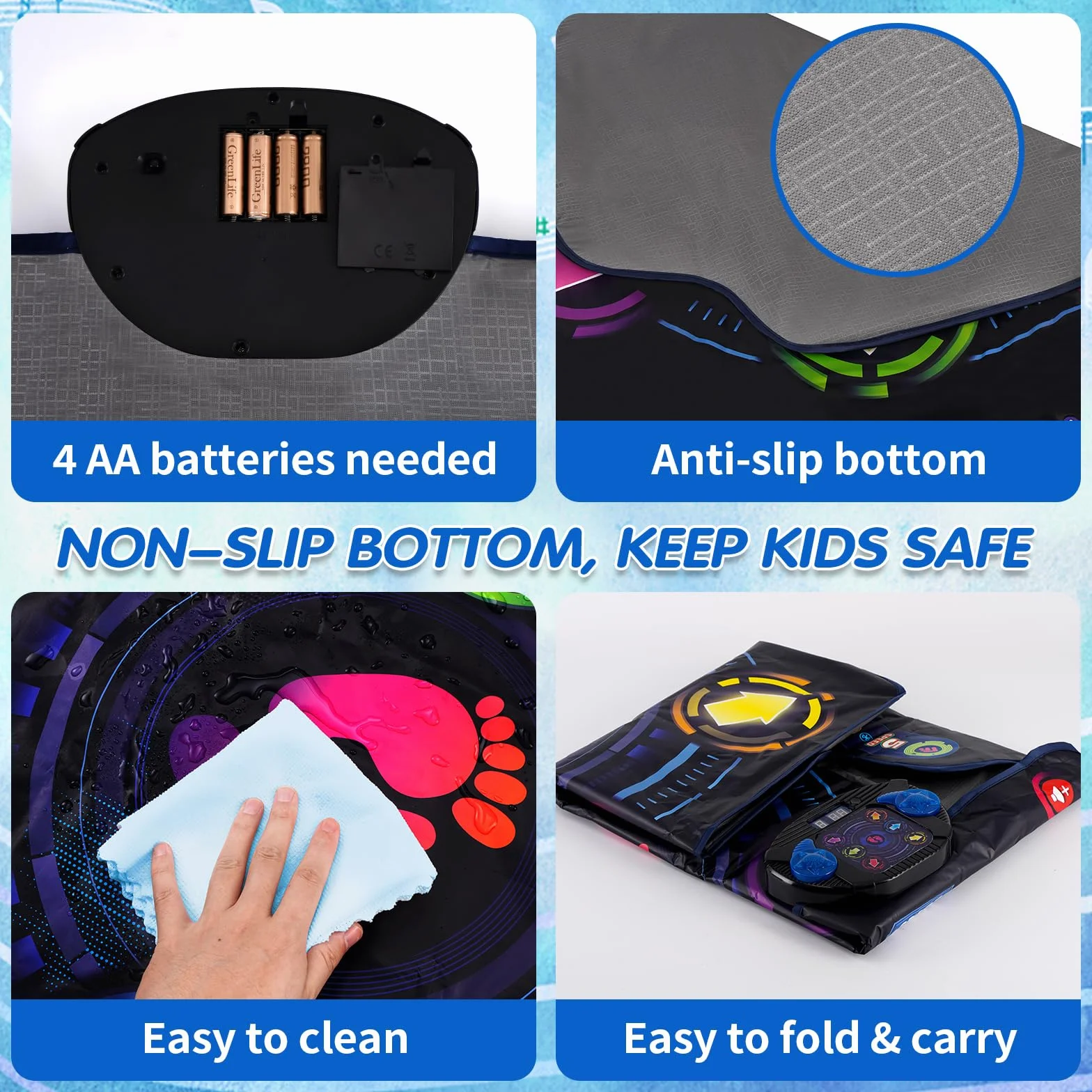 Tappetino da ballo per bambini - Tappetino da ballo elettronico con 6 luminosi e Bluetooth wireless, Tappetino da gioco per danza musicale, Regali di compleanno, Giocattoli per ragazze dai 4 5 6 7 8