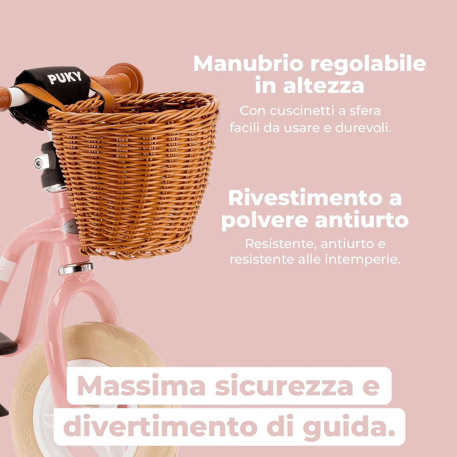 PUKY LR M CLASSIC | Bici senza pedali 2 anni | Bicicletta senza pedali | Balance Bike 2 anni | Bici senza pedale con cestino e manopole sicurezza | Manubrio e sella regolabili