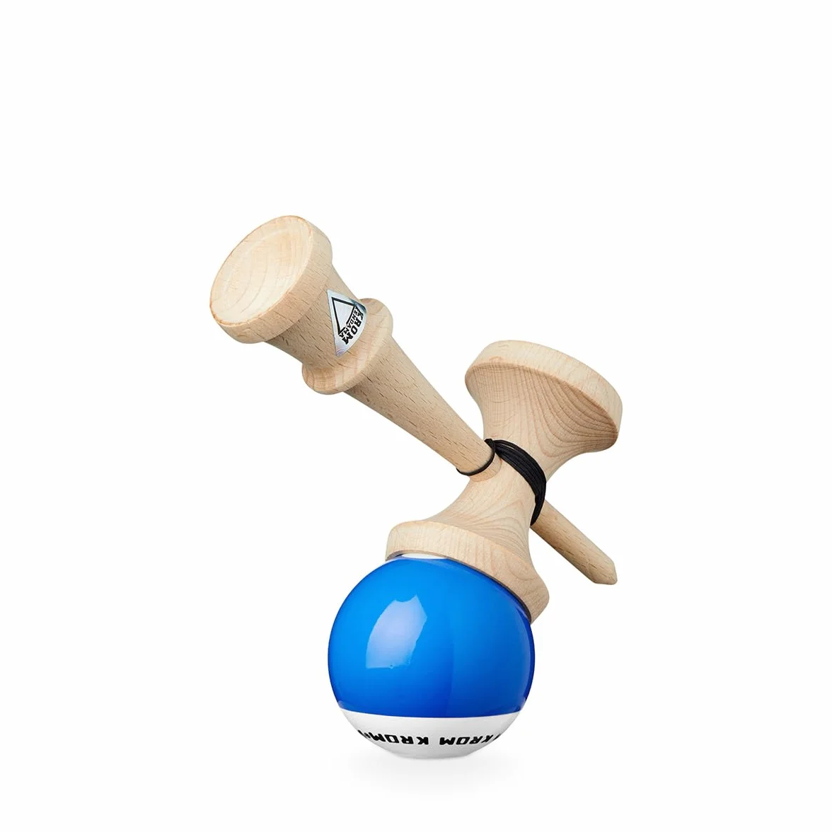 KROM Kendama Originale in Legno per Principianti ed esperti – Pop LOL Blu Scuro – Gioco di abilità per Esterni e Interni – Giocattolo in Legno con Corda e Palla
