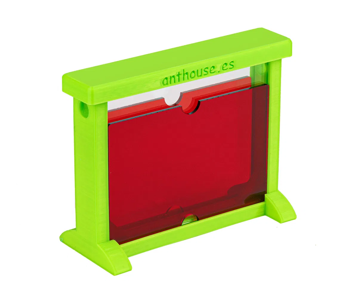 AntHouse Formicaio Naturale di Sabbia Kit Mini 3D Azzurro Sandwich Cassa di Foraggiamento Formiche Incluse Regina