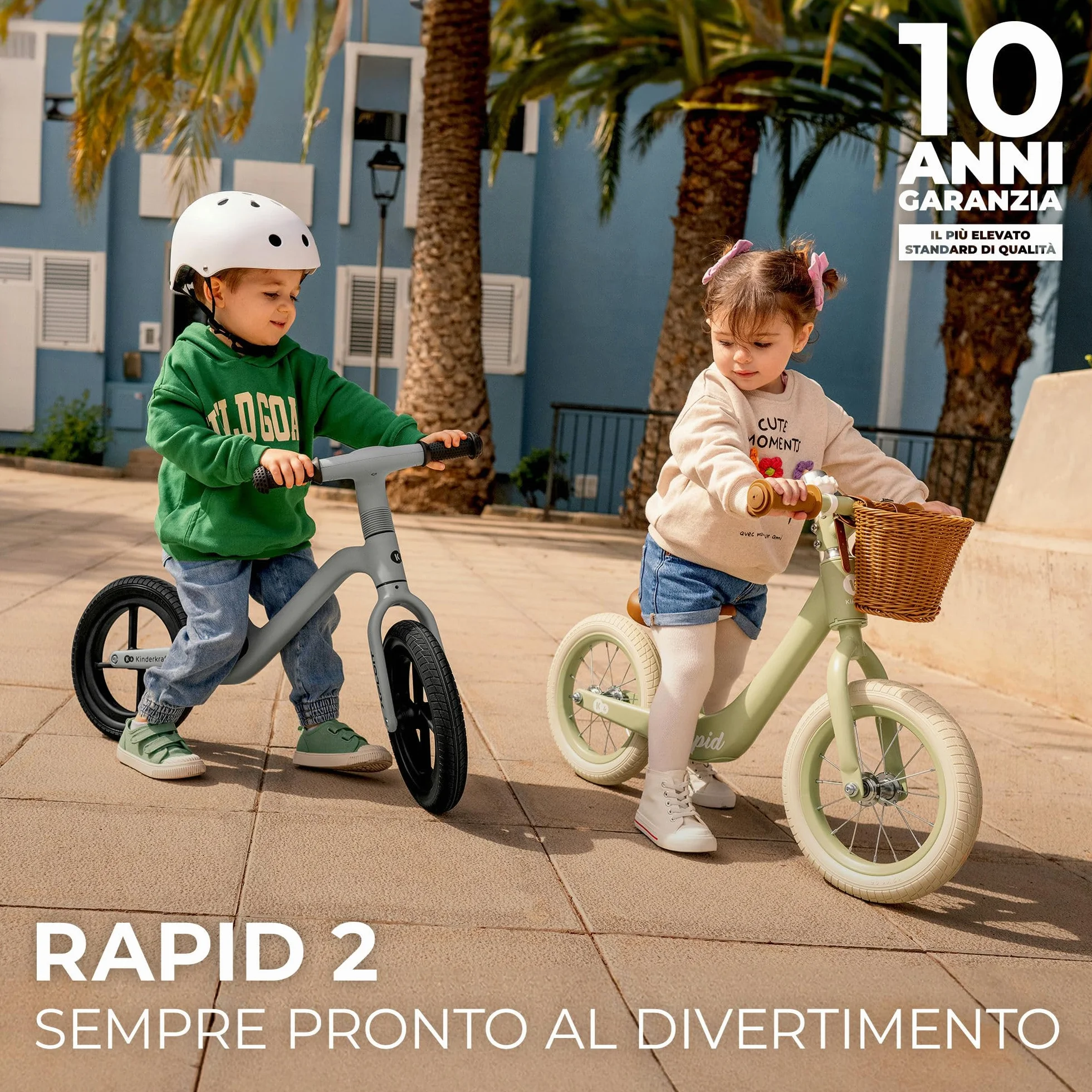 Kinderkraft RAPID2 Bicicletta in metallo, Bici senza pedale, Giocattoli per bambini da 2 anni a 35 kg