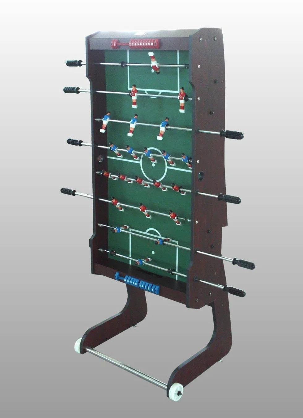 Calcio Balilla Celtic Pieghevole Salvaspazio - Disponibile con Aste Uscenti o Telescopiche, Tavolo da Gioco per Casa, Sicuro e Stabile con Ruote e Regolatori di Livello