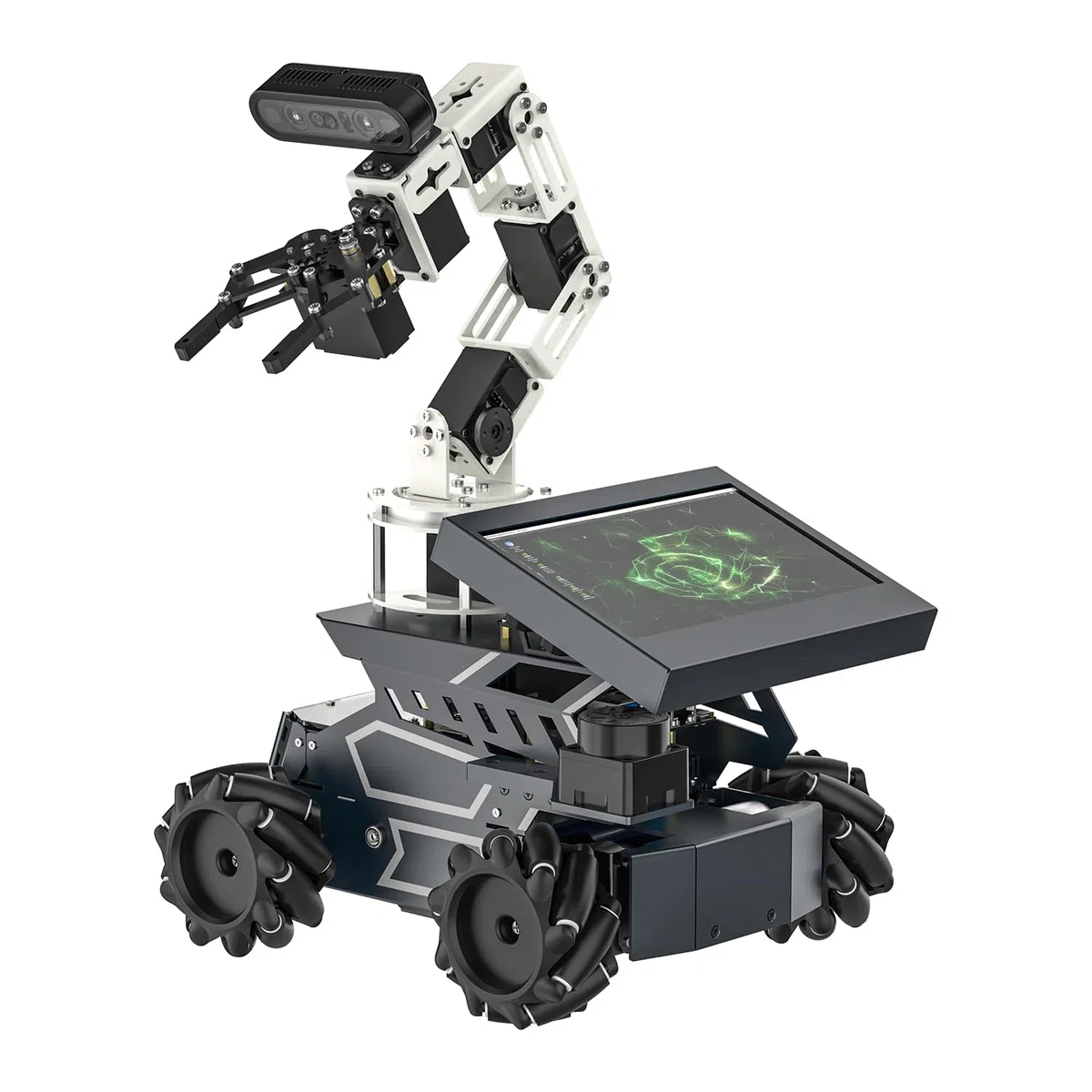 Yahboom ROS2 AI Voice-Controlled Robot Car, Equipped with Depth Camera and Robotic Arm Capable of 3D Grasping Objects,includes Touch Screen, Robotics Programming Project（with DP Ver Orin NX 16GB）