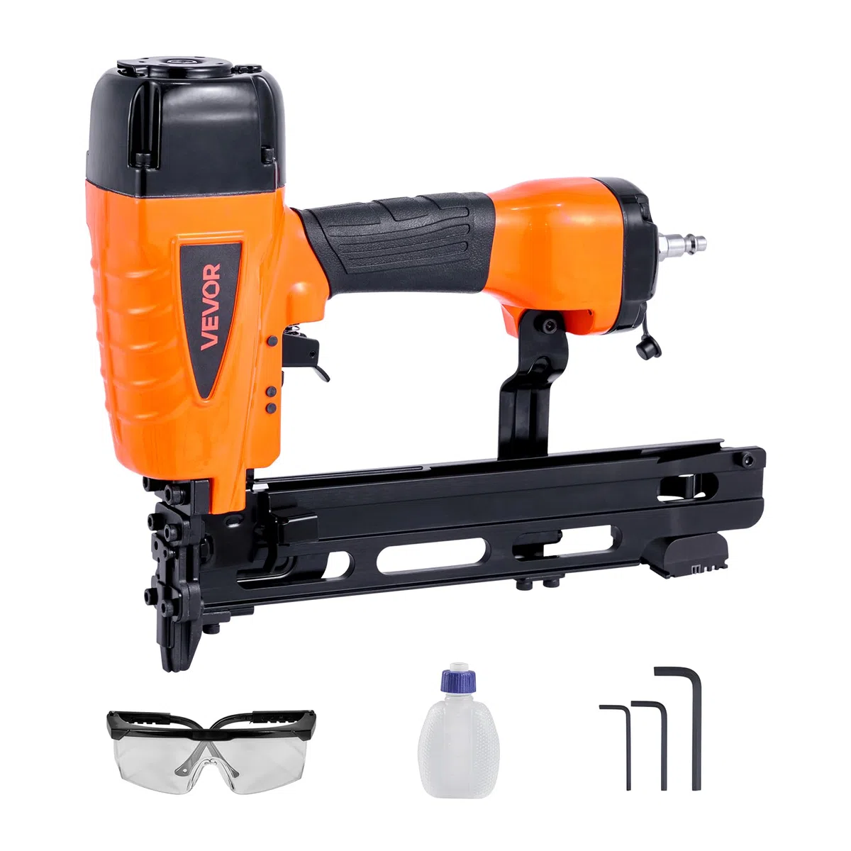 VEVOR Troncatrice Sparachiodi Pneumatica, Calibro 16, 10,8 mm, Corona Media, Lunghezza da 25 mm a 50 mm, da 70 a 120 PSI, per Coperture di Tetti, Rivestimenti di Pareti, Recinzioni e Sottopavimenti