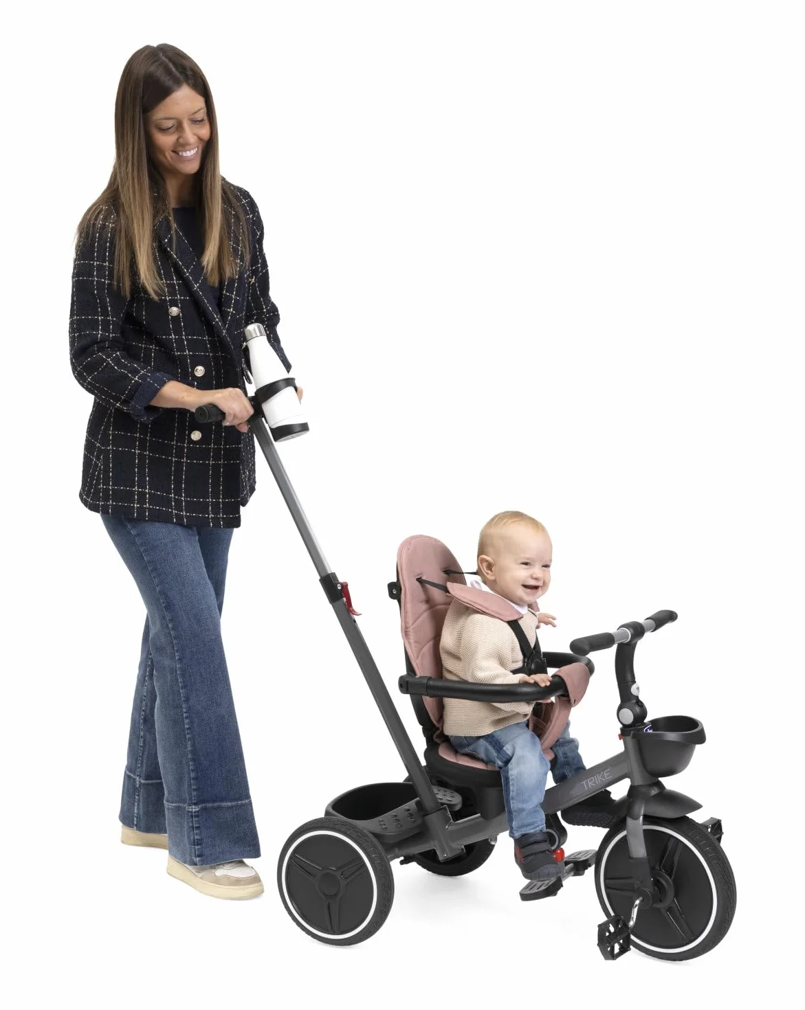 Chicco Triciclo Evolutivo 4 in 1 per Bambini 6 Mesi - 5 Anni, Sedile Reversibile, Manico Telescopico e Chiusura Compatta, Triciclo Pieghevole con Tettoia Parasole e Freno Centralizzato
