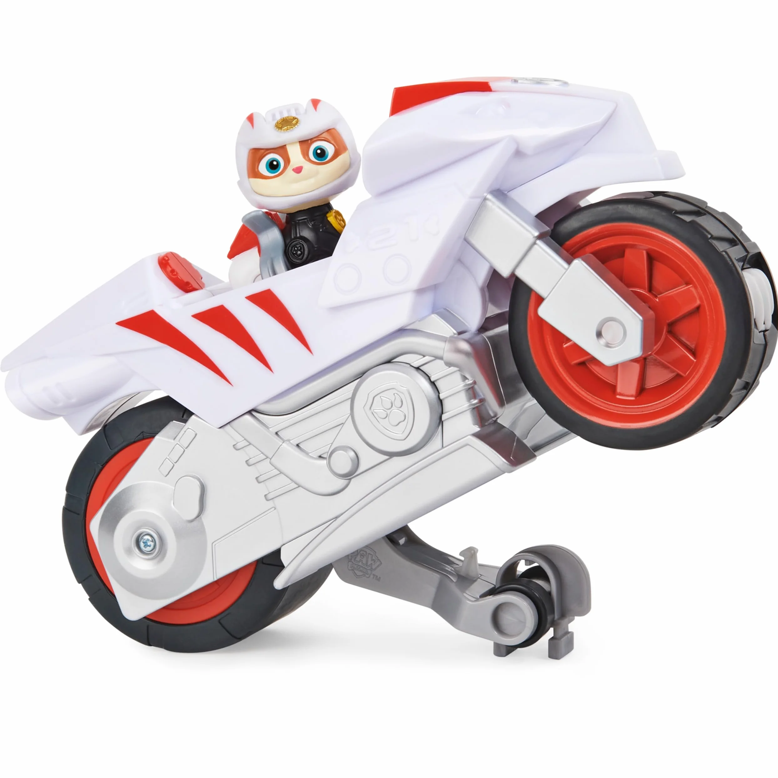 Paw Patrol Moto Pups Wildcat’s Deluxe Pull Back Motorcycle Vehicle with Wheelie Feature and Figure
