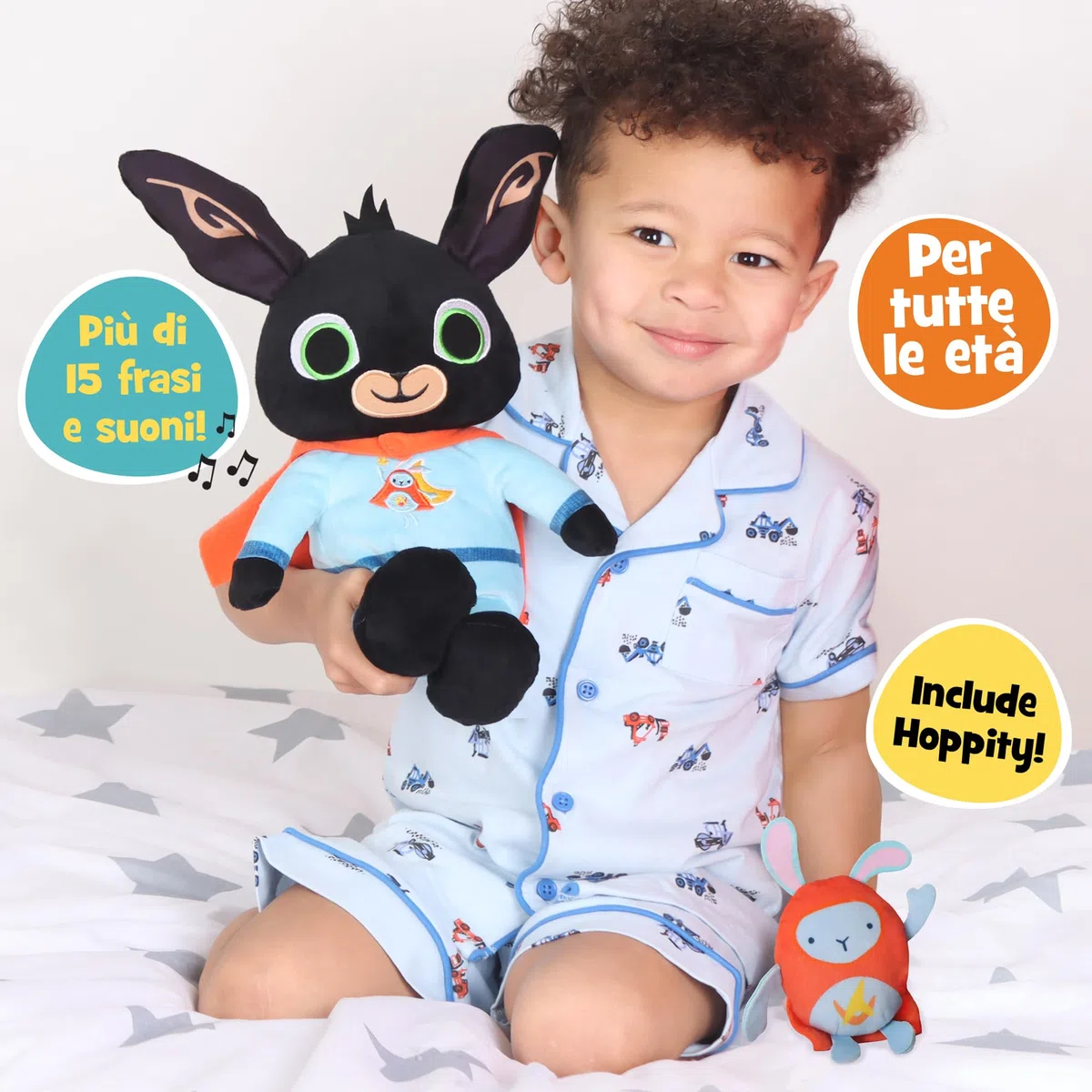 Bing Pigiamino Peluche Interattivo con Amico Hoppity, Giochi Neonato 0 Mesi +, Luci e Suoni