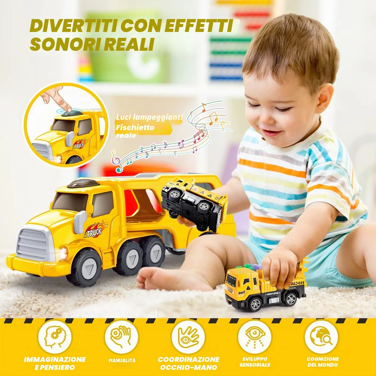 EUCOCO Camion Giocattolo Bambino 1-6 Anni Macchinine Regalo Compleanno