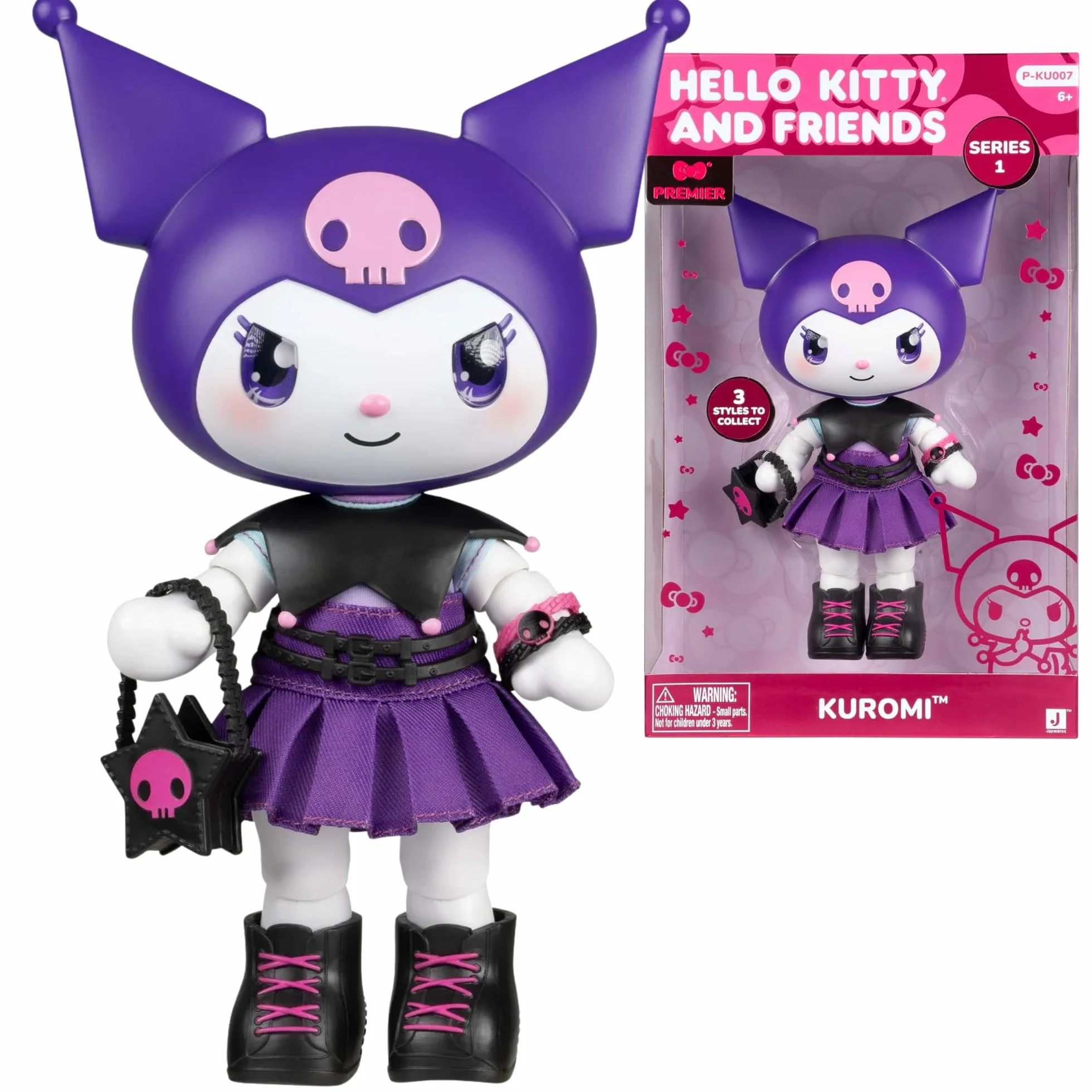 Hello Kitty - Kuromi Premier Bambola 20 cm, 9 Punti Di Articolazione, Vestiti E Accessori Removibili, Per Collezionisti, Bambini e Bambine dai 3 Anni