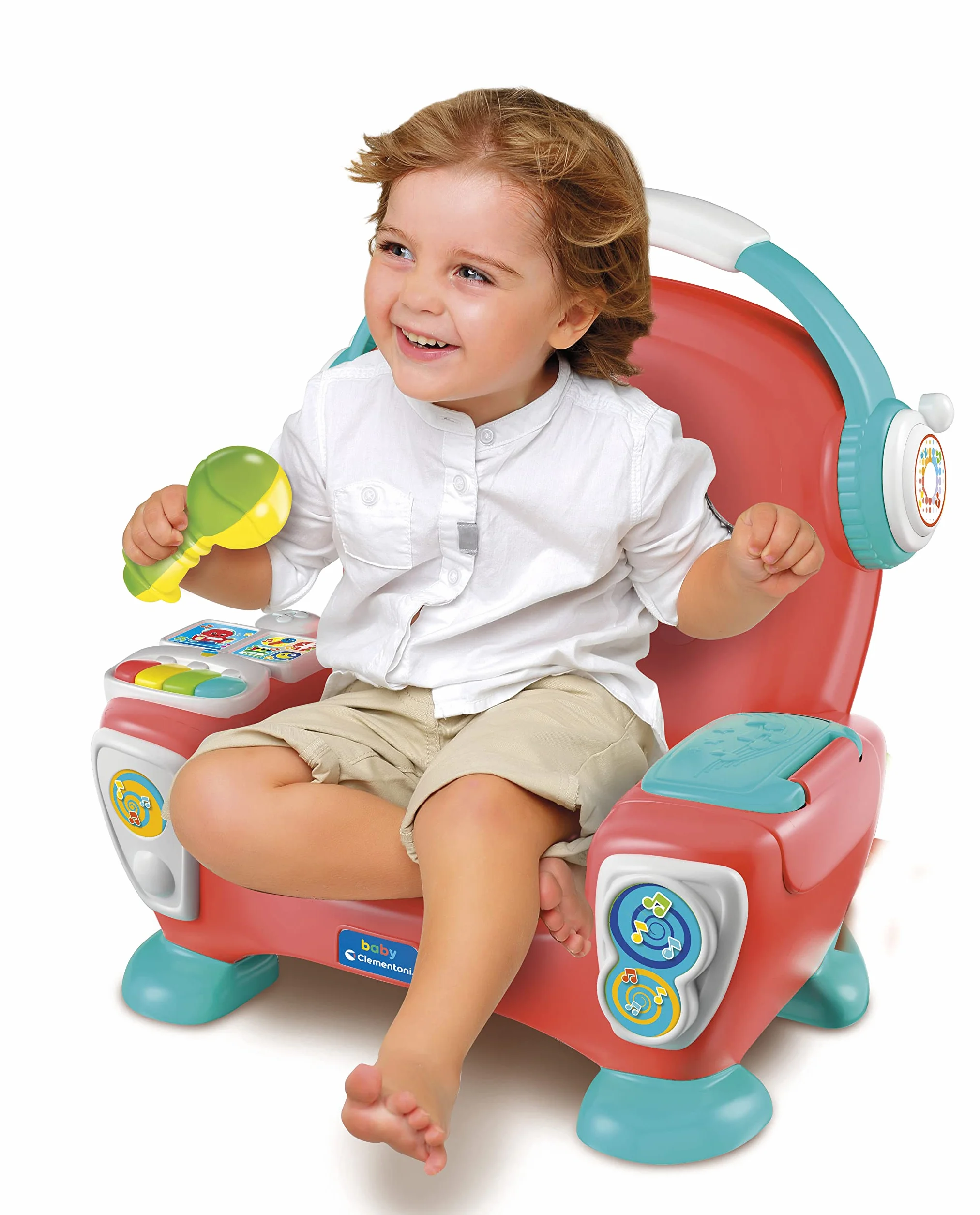 Baby Clementoni - Poltroncina Canta Suona e Balla, Poltrona Interattiva Parlante Bambini 12-36 Mesi, Gioco Educativo con Luci e Canzoni, Stimola Sviluppo Cognitivo e Motorio, Lingua Italiana, 17754