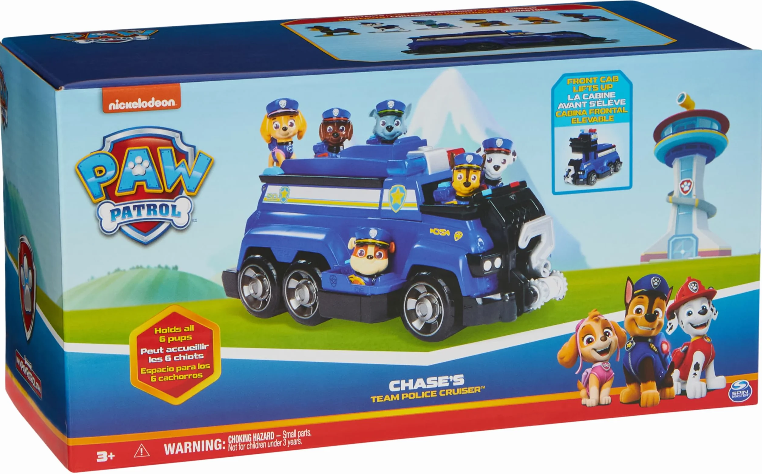 Paw Patrol Team Cruiser, Veicolo di Grosse Dimensioni con Action Figure Speciali di Chase, Marshall, Skye, Rubble, Rocky e Zuma, Giocattoli per Bambini e Bambine da 3 Anni in su