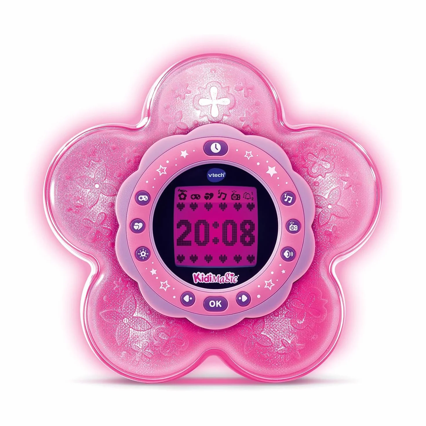 VTech KidiMagic Galaxy Light, Radiosveglia 9 in 1, Proiettore Bambini Aurora Boreale, Fiore Luminoso con Sensore di Movimento, Radio FM e MP3, Lingua Italiana, Batterie Incluse, 6+ Anni