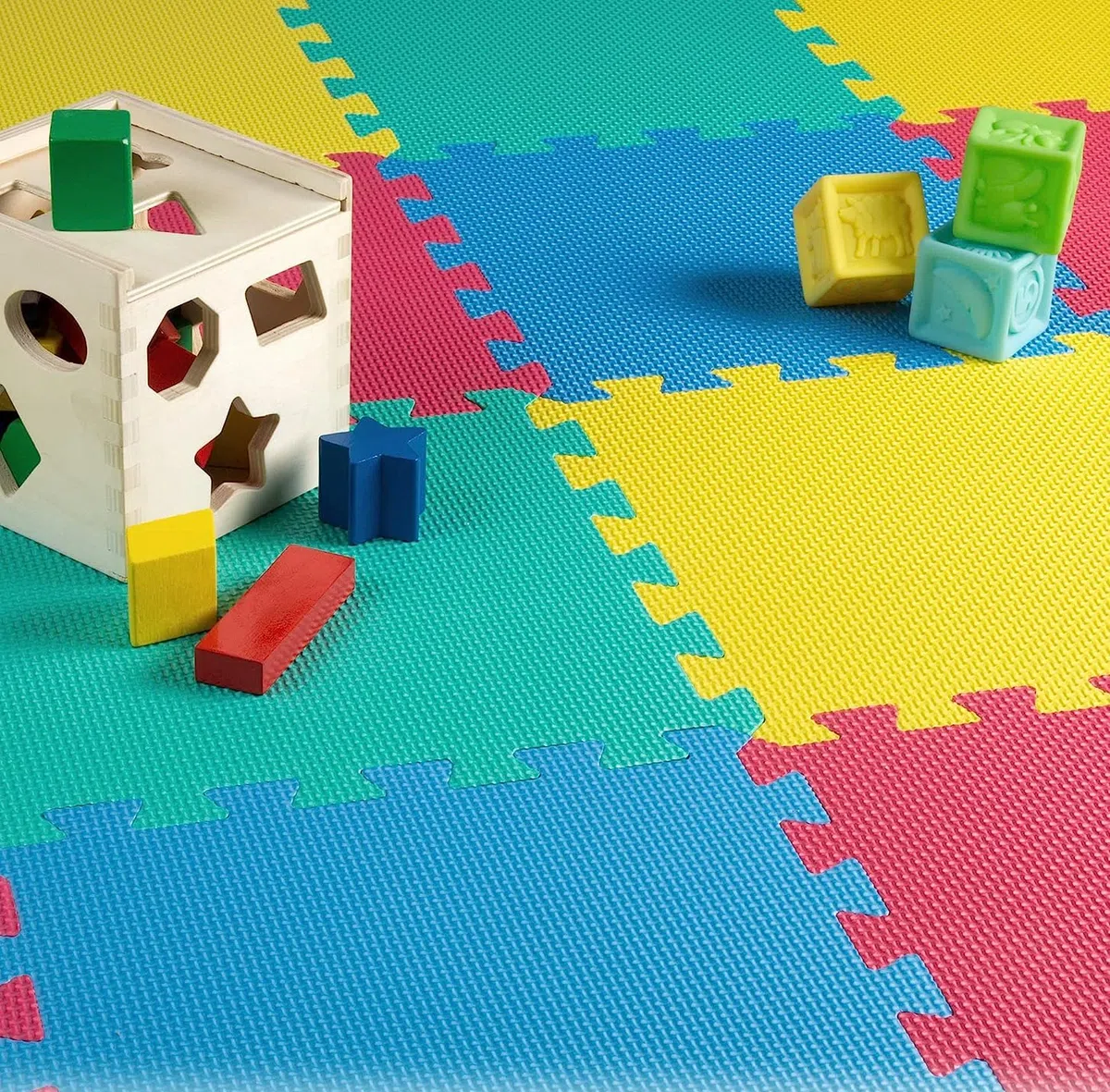 Tappeto Puzzle Bambini 20 Pezzi Gomma Schiuma Eva Certificato CE