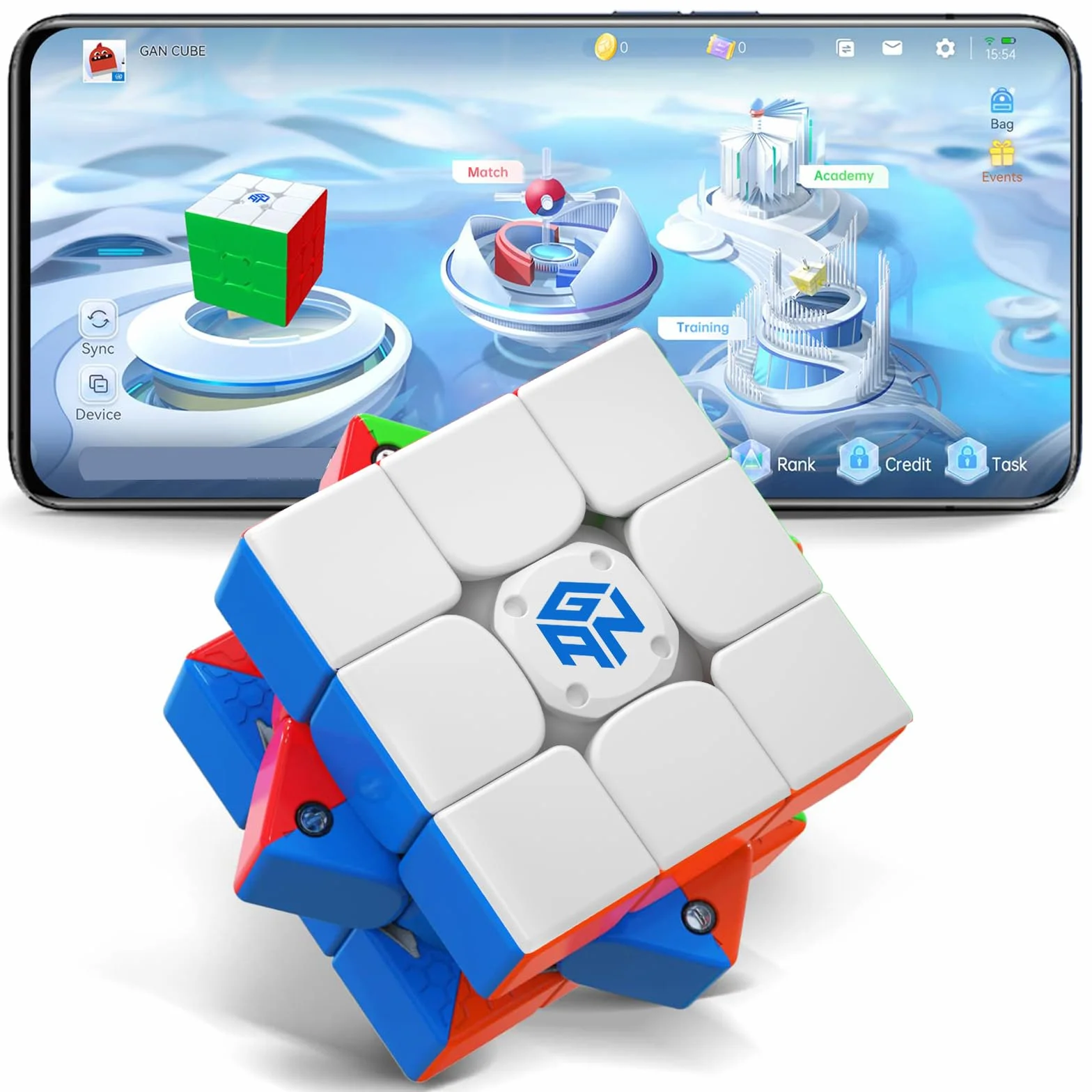 GAN 356 i3 Cubo Magnetico Intelligente Stickerless 3x3 - Smart Cube con Tracciamento e Cronometro App CubeStation - Speedcube Magico