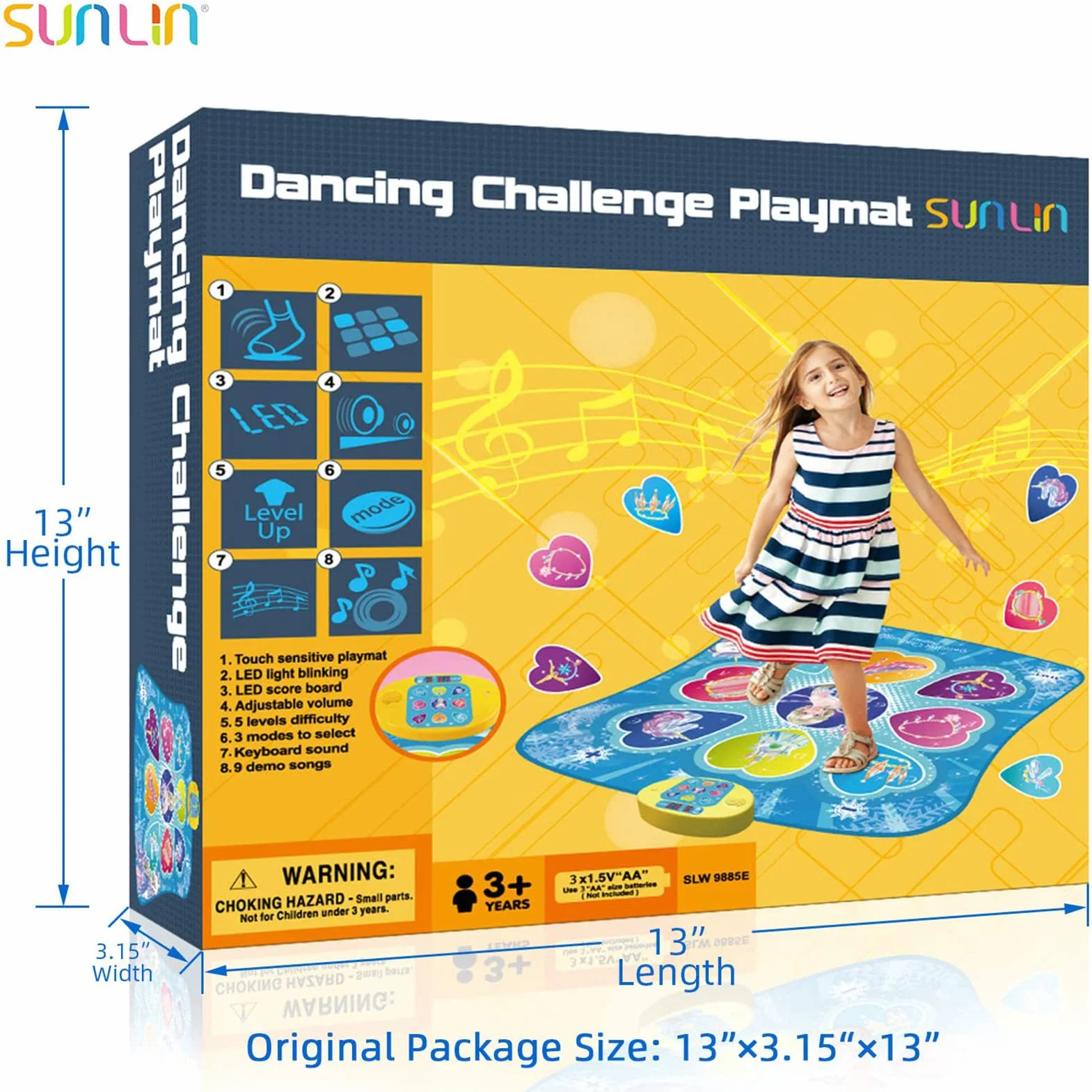 SunLin Tappetino da Ballo, Giocattoli a Tema Frozen per Ragazze 3-8 Anni, Tappeto con 7 modalità di Gioco, 5 Livelli di Sfida, 9 Brani Integrati, Regali di Compleanno per Bambini 3-12 Anni