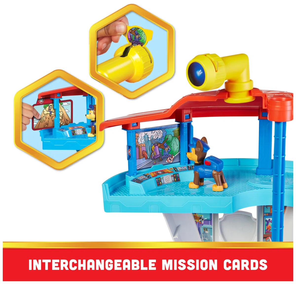 Paw Patrol, Quartier Generale, con Lanciatore per Veicoli, 2 Personaggi, Veicolo della Polizia di Chase e Accessori, Giocattolo per Bambini e Bambine, 3+ Anni