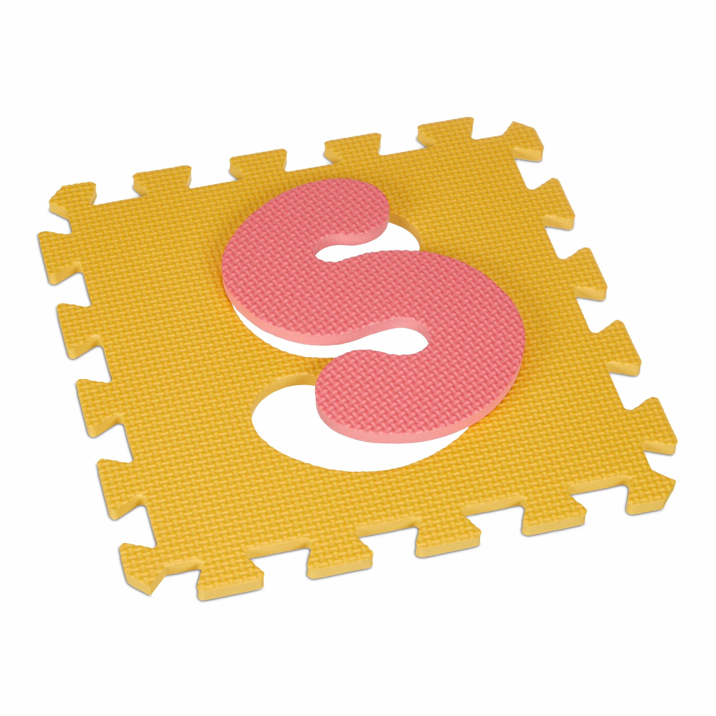 Relaxdays Tappeto Gioco Bambini Puzzle 36 Tappetini Lettere ABC Numeri 171x171 cm Senza BPA Colorato