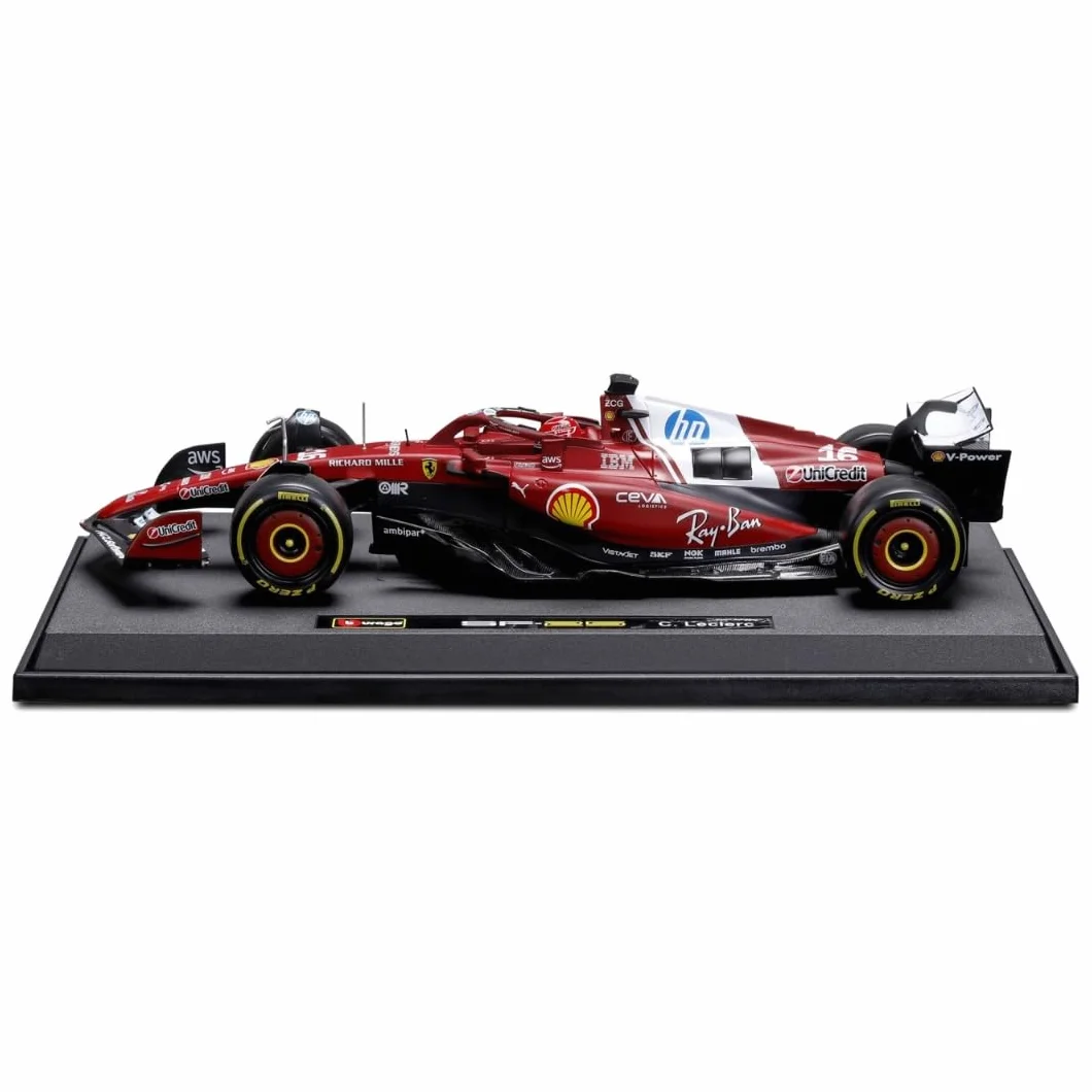 Bburago – Ferrari SF-25 F1 2025#16 Leclerc, Diecast Modellino Auto 1:18, replica autentica della Ferrari Formula 1 Bolid, licenza ufficiale, età consigliata 14+ anni