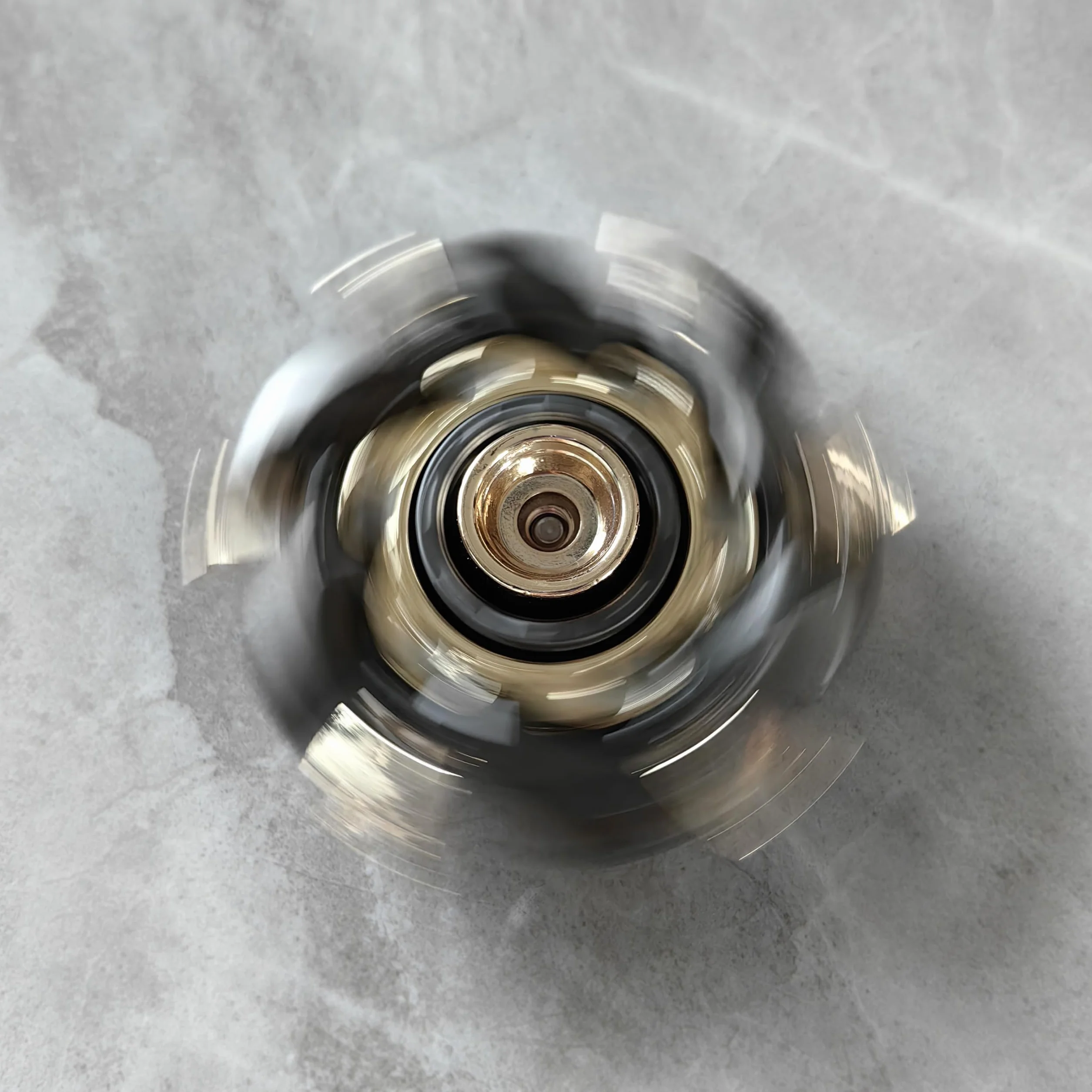 T-Conceal EDC, trottola Fidget Sliders Open Armor, antistress per adulti, in metallo magnetico (grigio oro)