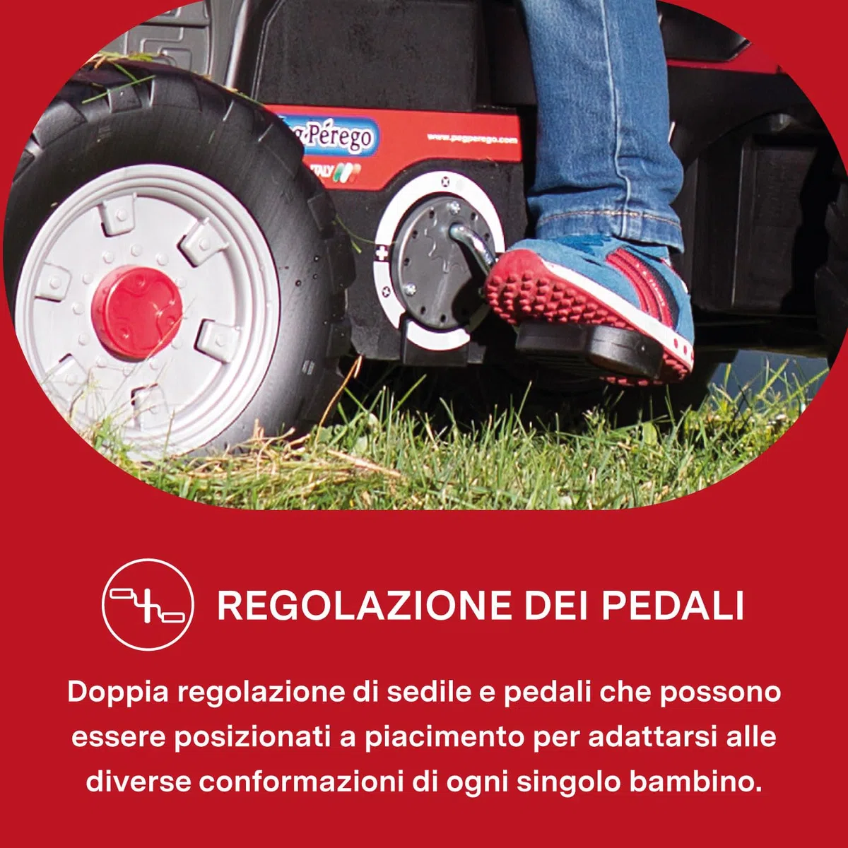 PEG Maxi Diesel Tractor Trattore a Pedali per Bambini con Rimorchio Rimovibile Sedile Regolabile