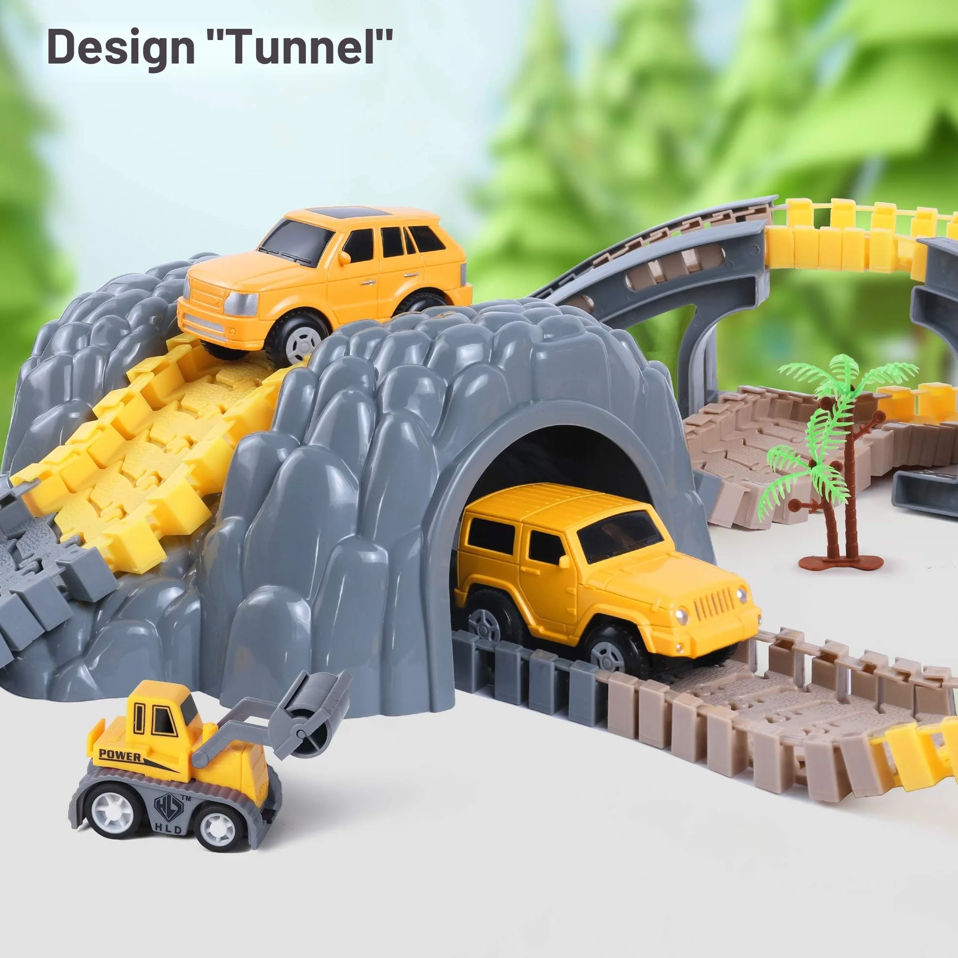 TUMAMA Pista da Corsa Macchinine Elettriche, Trenino Elettrico per Bambini 3 4 5 6 7 8 Anni con 8 Auto, Set di Pista Macchine Treno Moto Giocattolo, Camion Paw Patrol Cars Giochi, Construction Toys