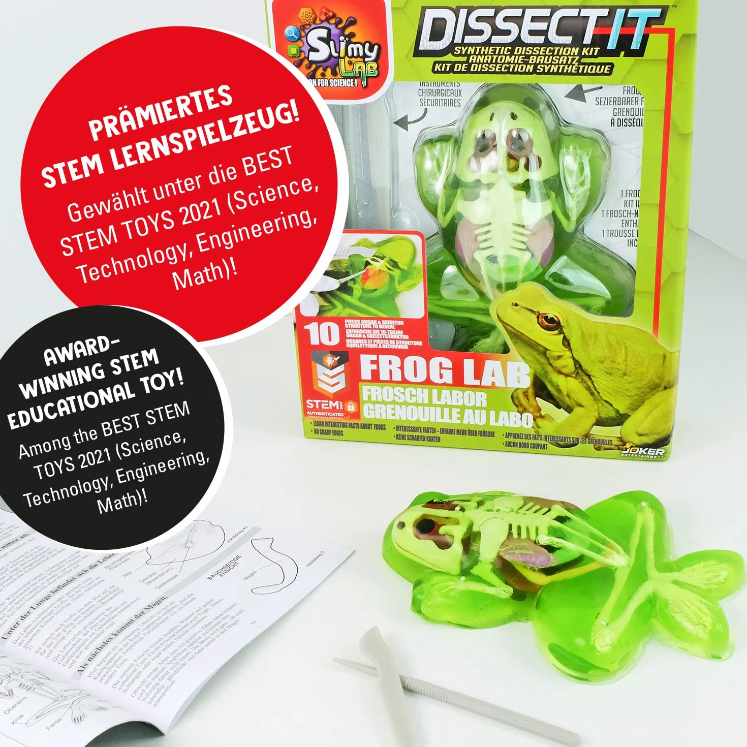 SLIMY Lab Dissect-IT - Kit di sperimentazione e scoperta - Laboratorio di melma, giocattolo di apprendimento STEM/menta premiato - Kit di plastilina con plastilina e strumento di dissezione -